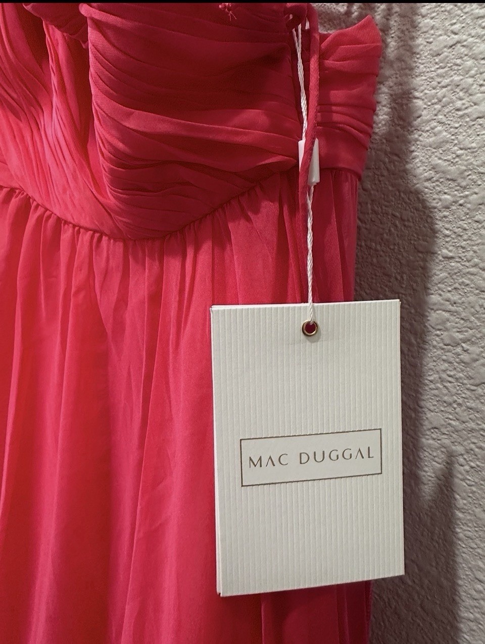 MacDuggal One Shoulder Open Back Red Ruffle Maxi Dress Sz 6