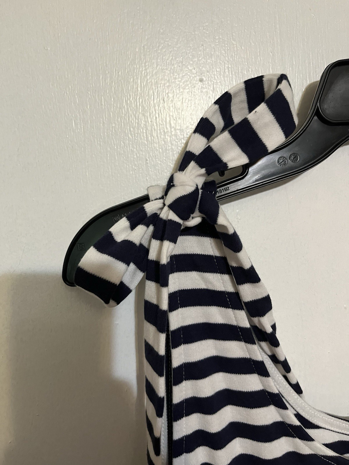 Sweet Magnolia Cracker Barrel Blue & White Stripe Maxi Dress Bow Tie Detail XXL