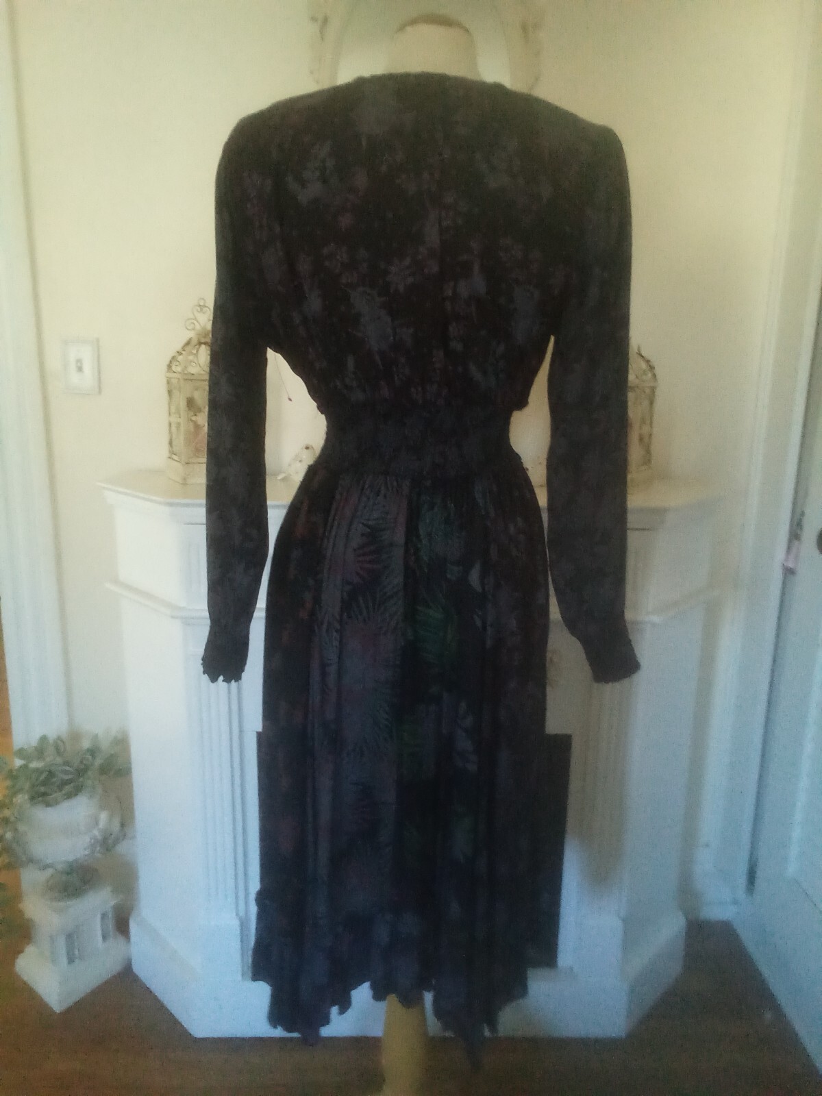 Sacred Threads Floral Black Dress S/M
