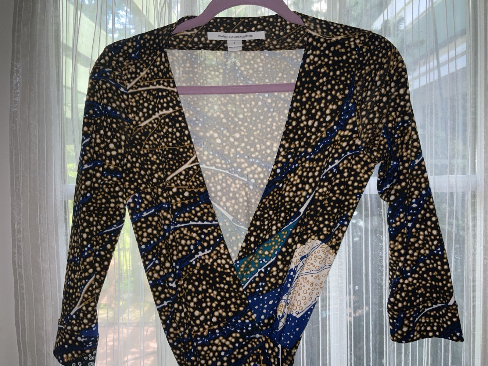 Diane von Furstenberg DVF Mountain Jewel New Julian Dress 100% Silk Sz 2
