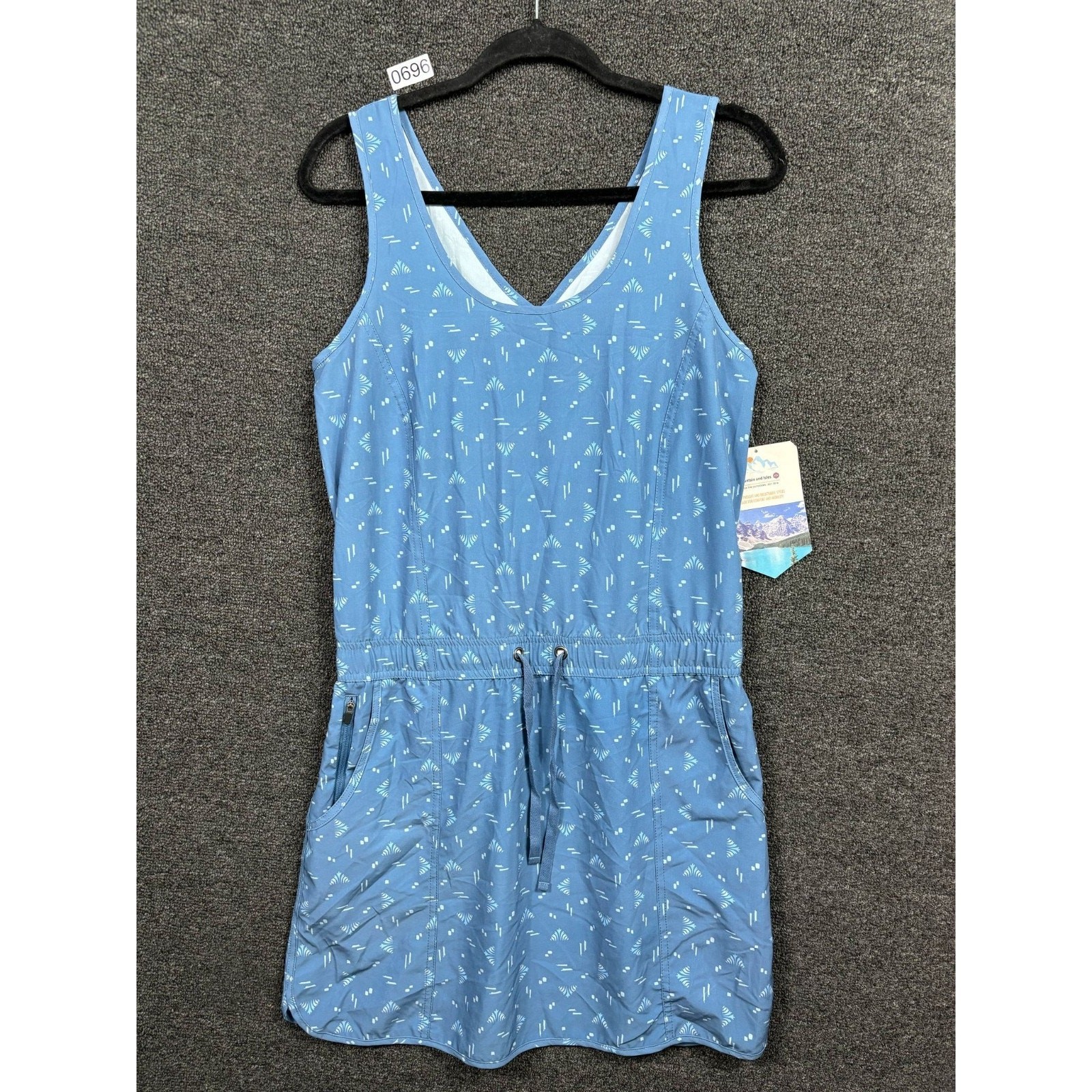 Mountain and Isles Tank Dress Womens Size M Blue Sun Chaser Storm Geo NEW