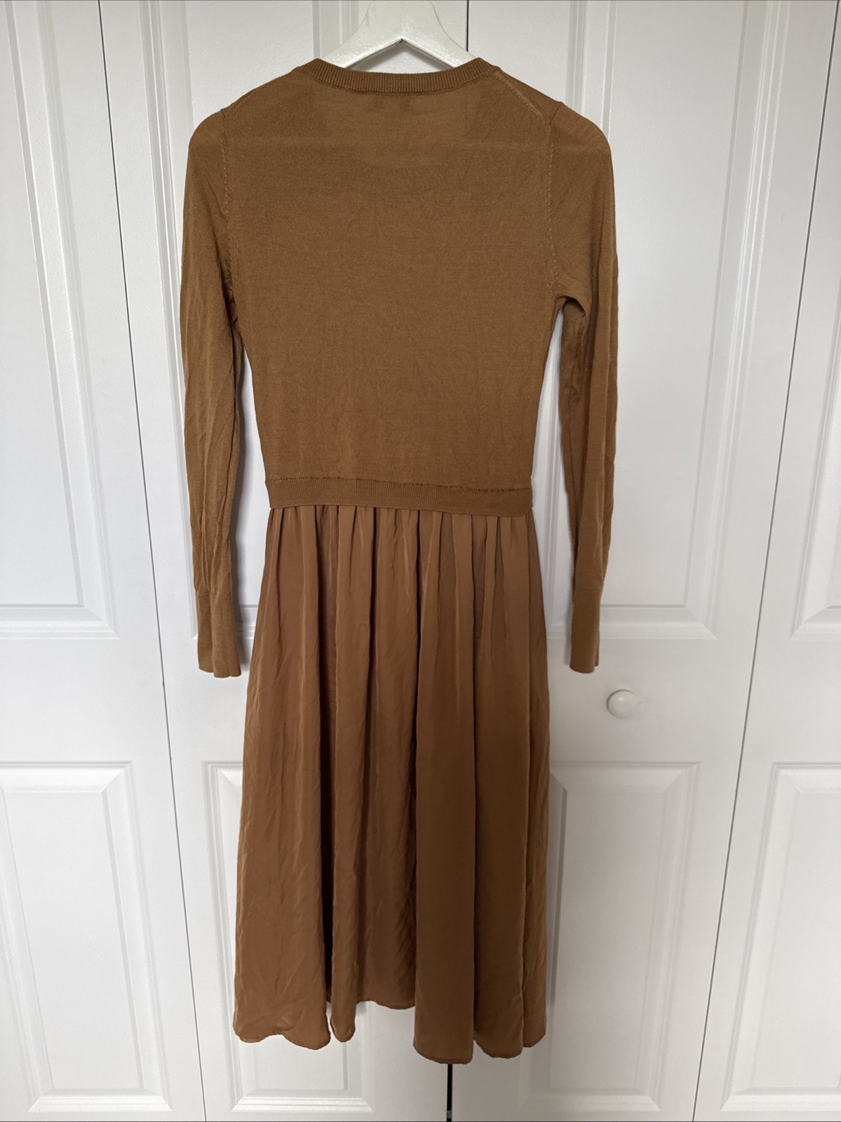 Nordstrom Pleaded Wool Top Dress Flowy Skirt Longsleeve Size S