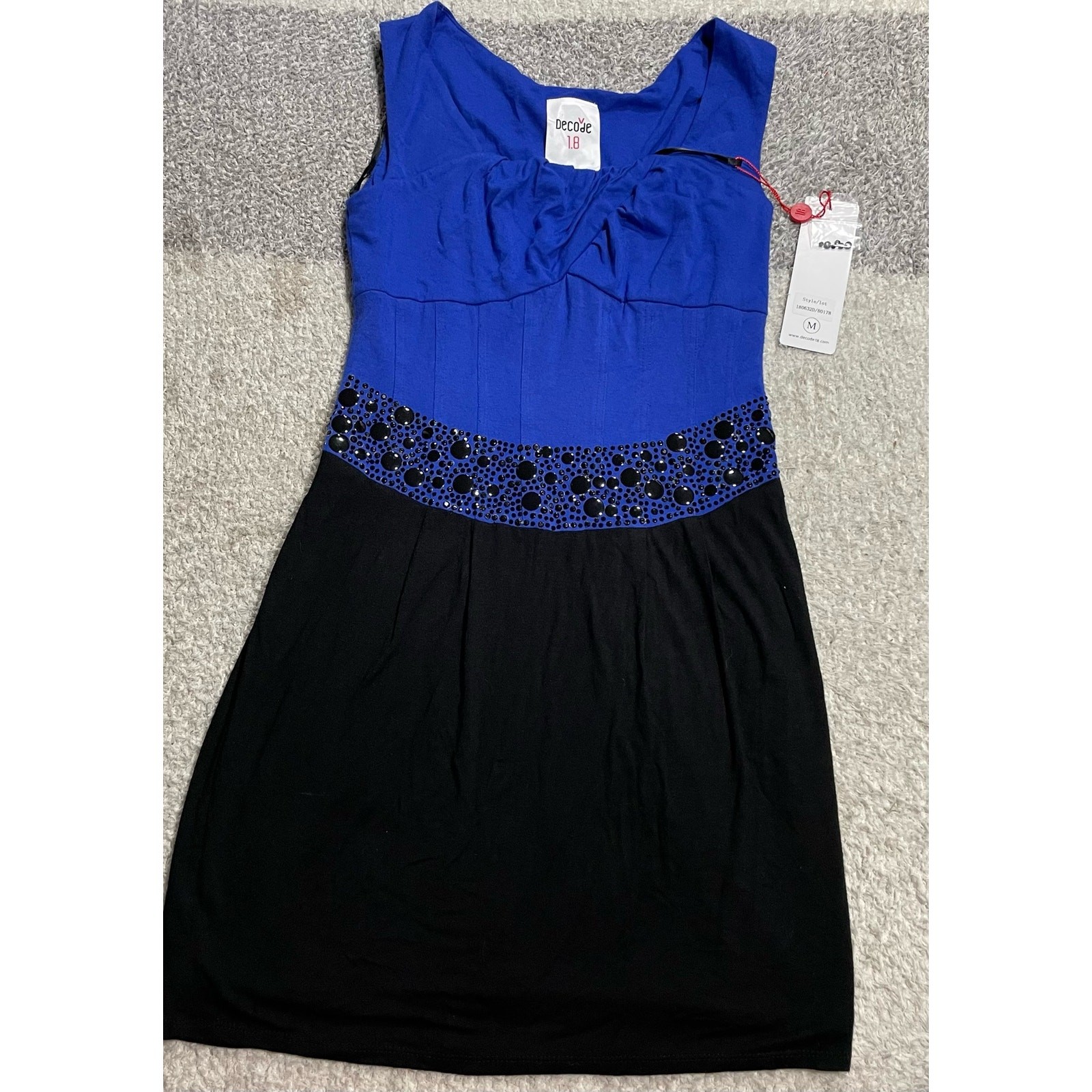 NWT Decode 1.8 Medium Sleeveless Colorblock Cocktail Dress Blue 180632D 80178