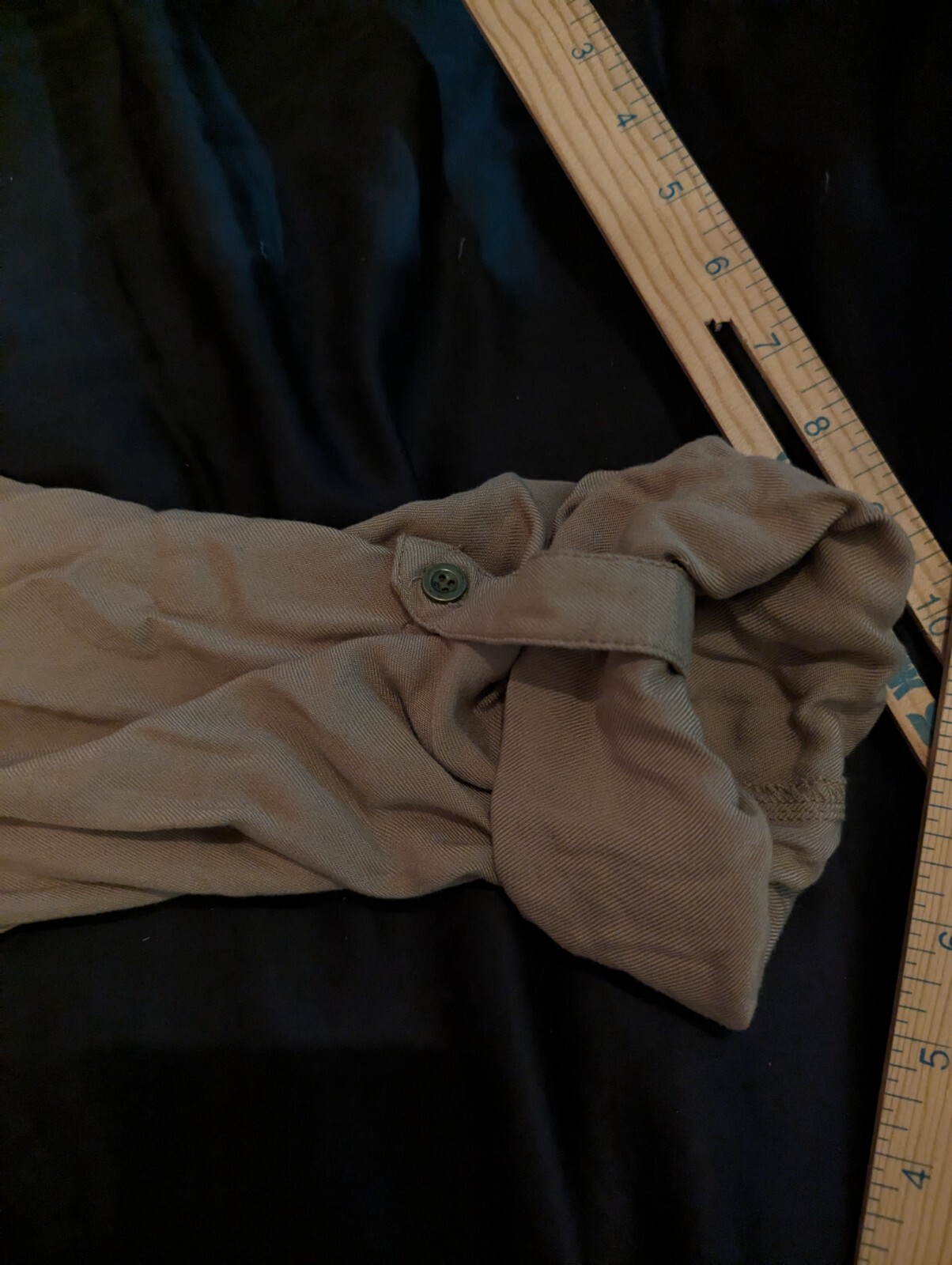 New Look tan button down L dress adjustable 3/4 to long sleeve
