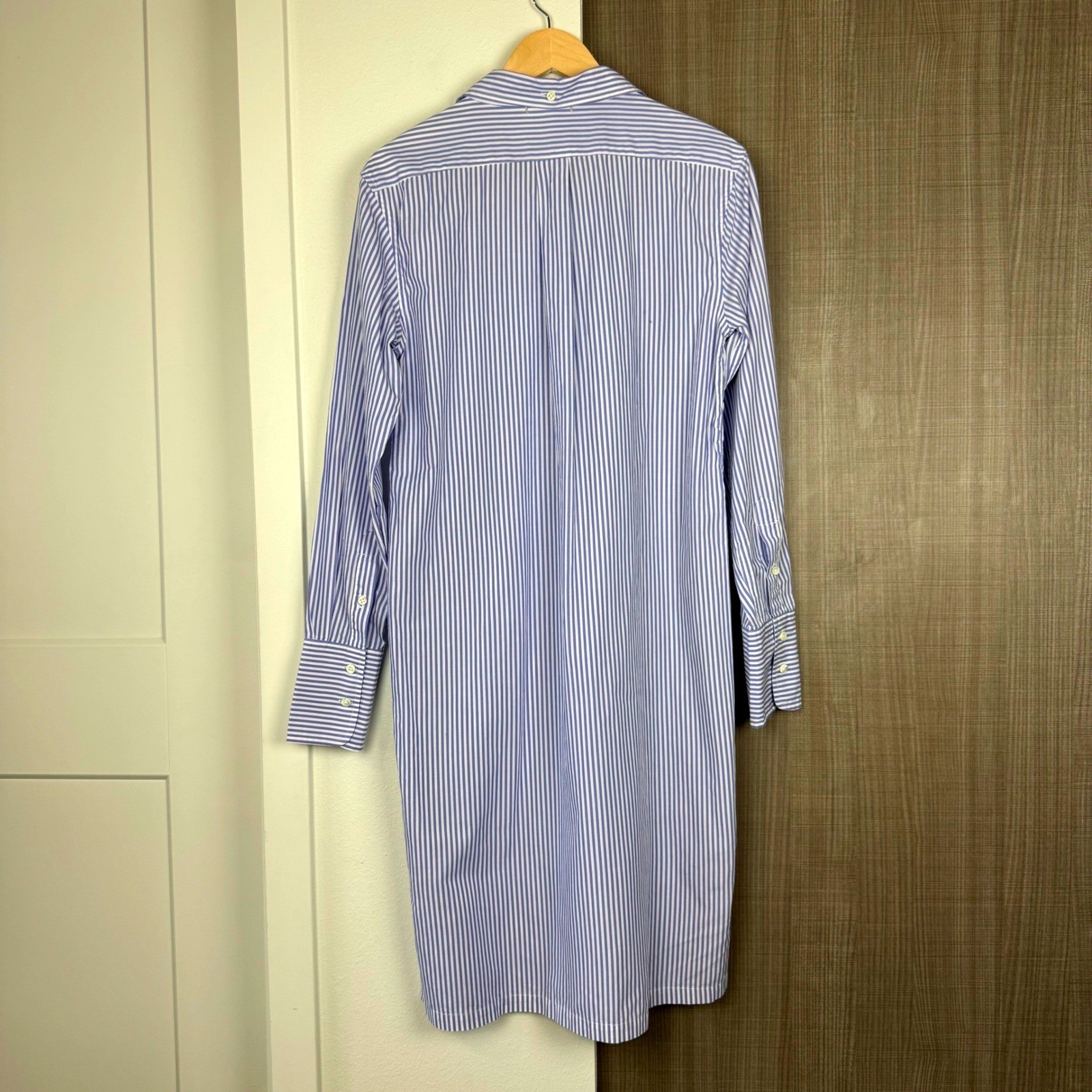 Alex Mill Blue White Striped Standard Maxi Shirt Dress Side Slit Size Medium