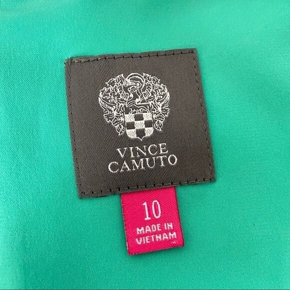 Vince Camuto Womens Sleeveless Sheath Dress Green Feline Absract Print size 10