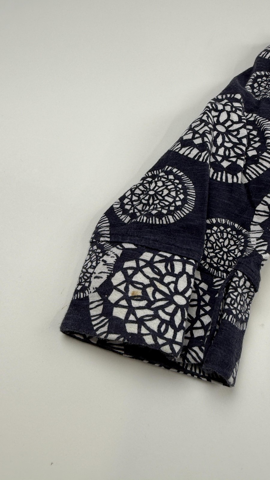 Hatley Dress Womens Medium Blue A-Line Shift V-Neck 3/4 Sleeve Geometric Print