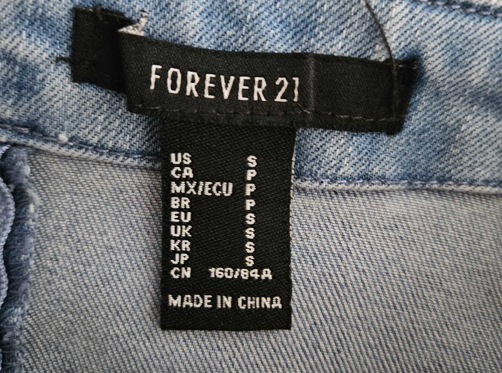 Forever21 Denim Mini Dress, Adjustable Silver Buckle Straps, Back Zipper. Sz. S