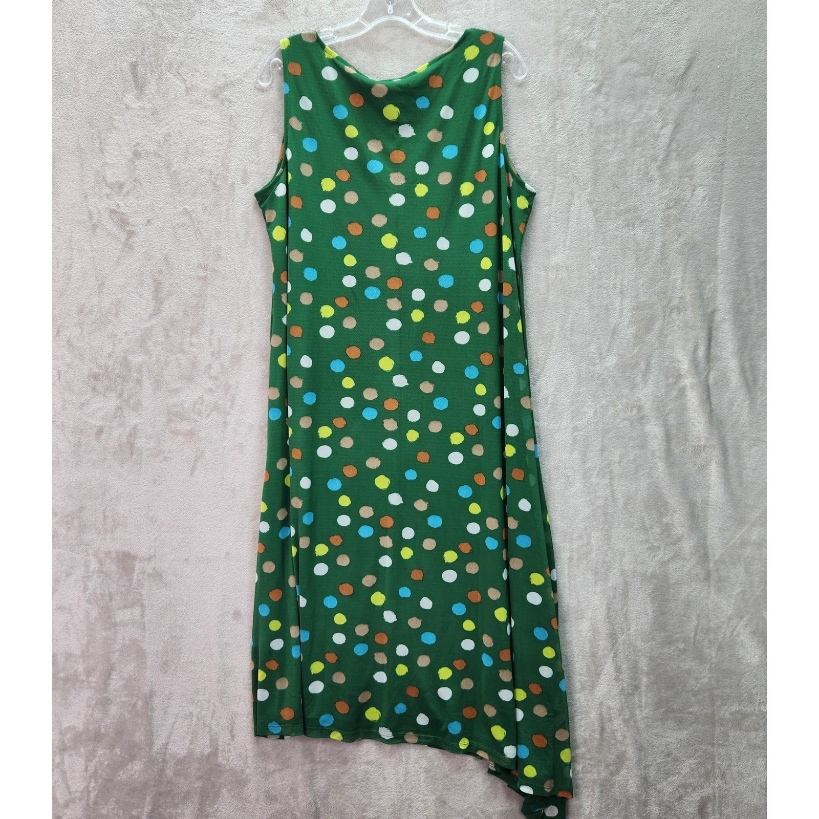 Attitudes by Renee Petite XLP Party Dot Triple Mesh Asymmetric Hem Dress A641696