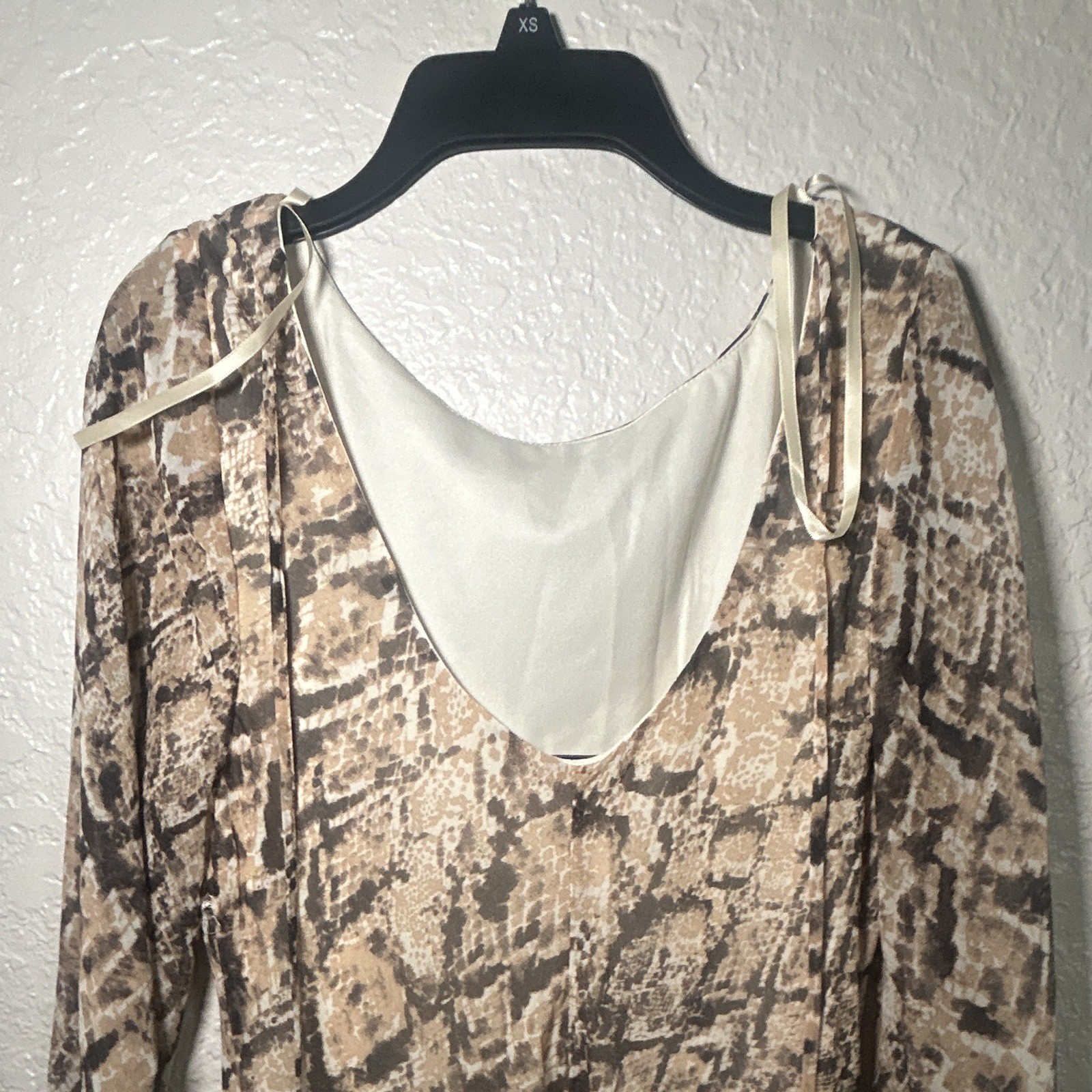 Macys, Brown & Black Leopard Print Long Sleeve Dress, regular 9-10 Women’s