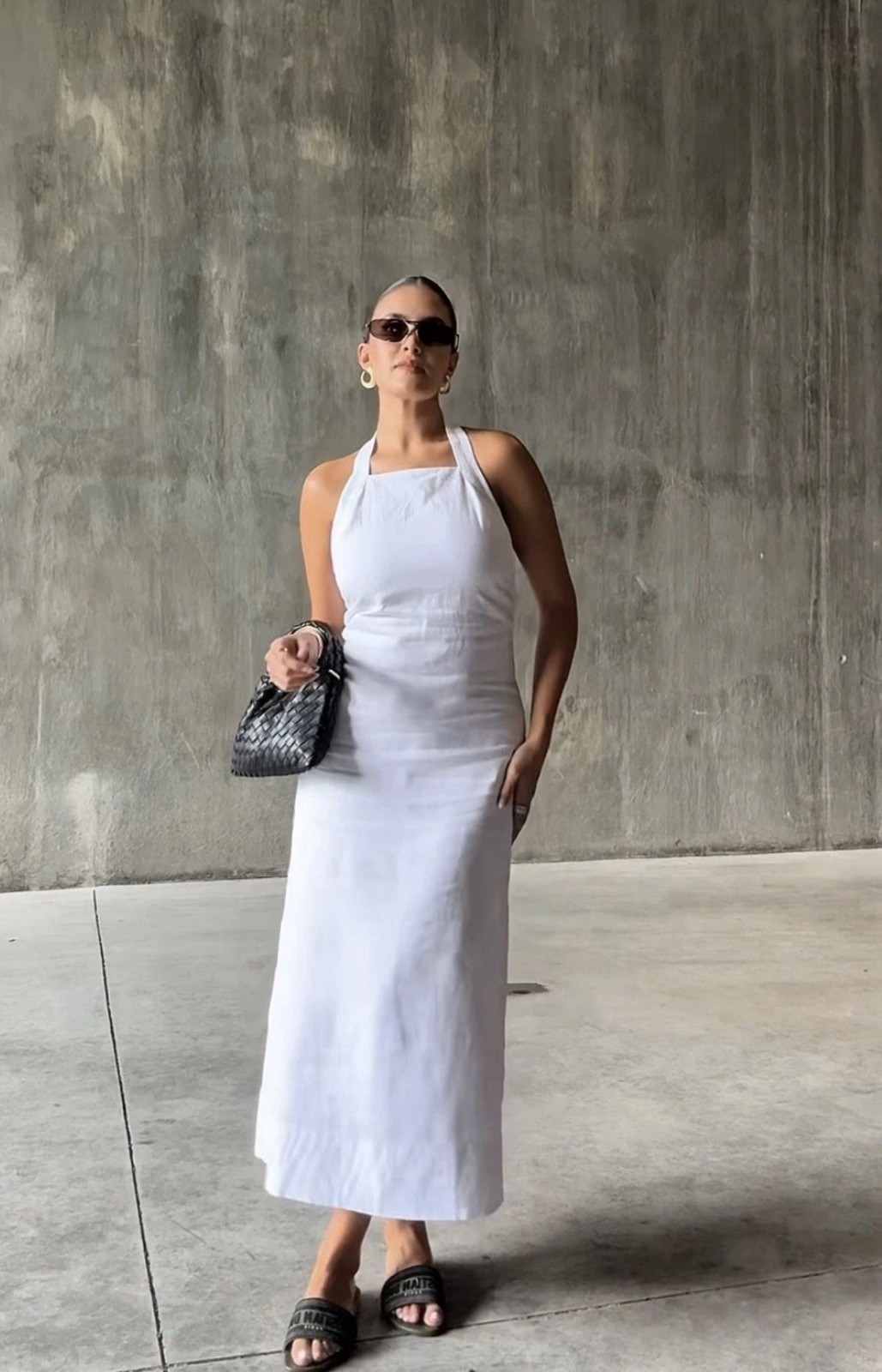 ZARA S NEW SS25 WOMAN 100% LINEN HALTER DRESS ZW COLL. White | 4786/122