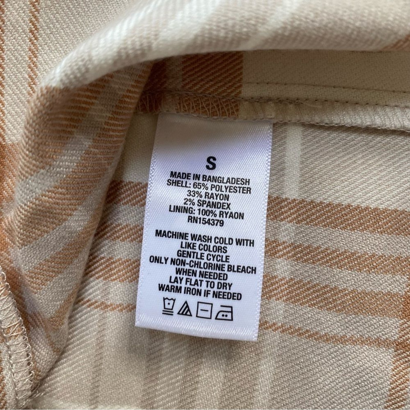 NWT Aeropostale Cream Tan Plaid Y2K Mini Dress Size Small