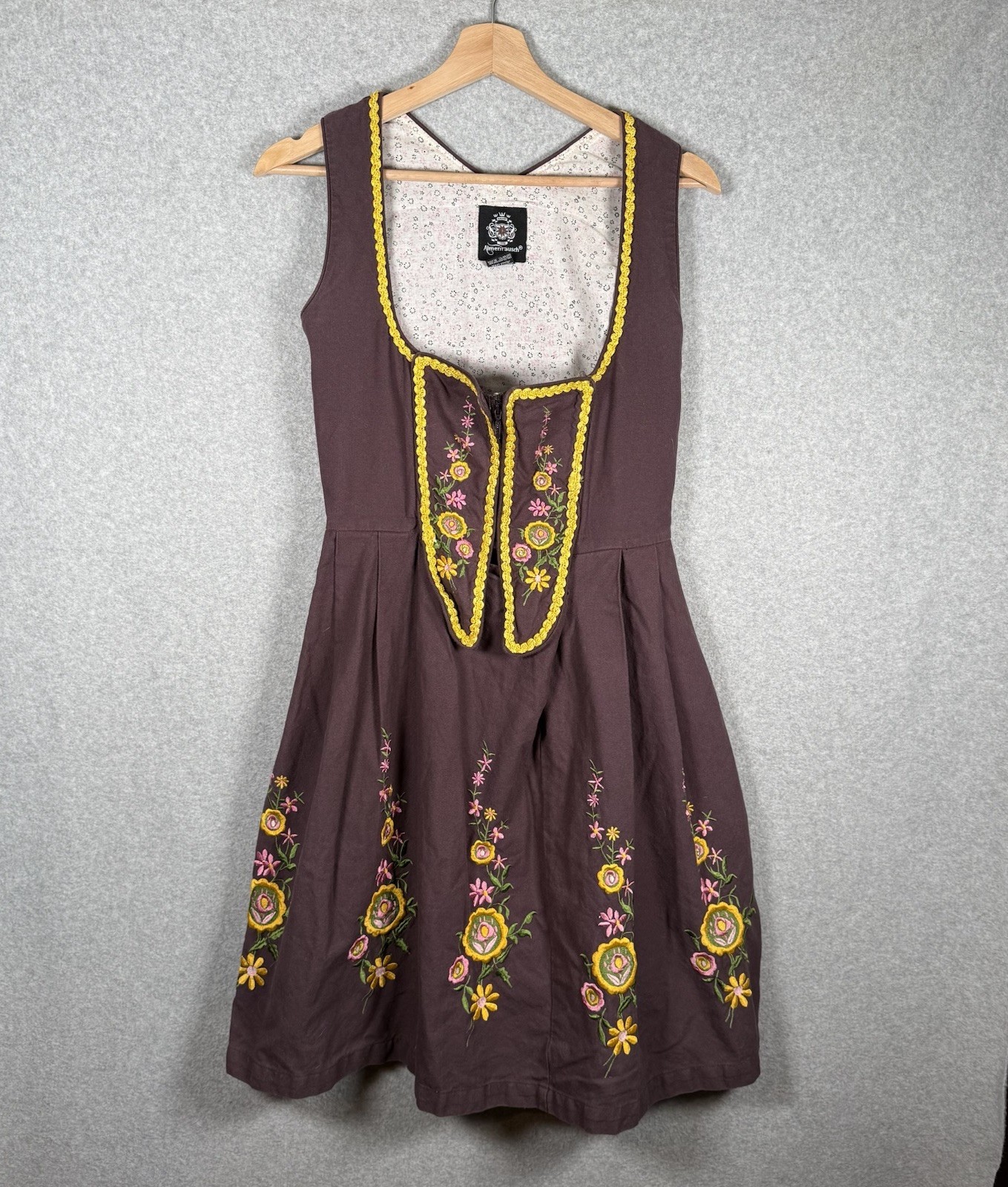 Almenrausch Oktoberfest German Dress Womens 38 S Small Purple Maroon