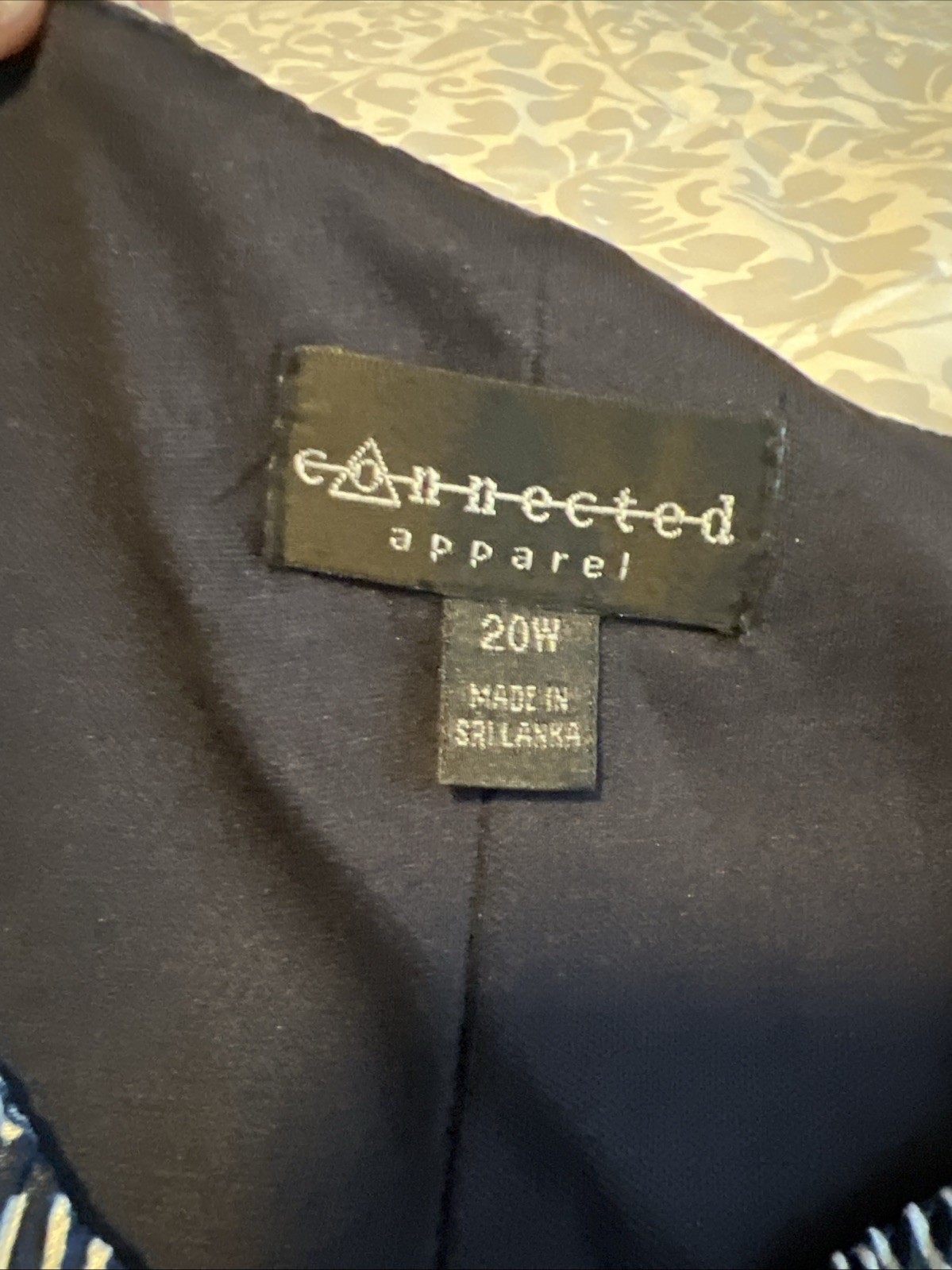 Connected apparel SZ 20W Dark Blue navy white Stretch layered Dress NWT