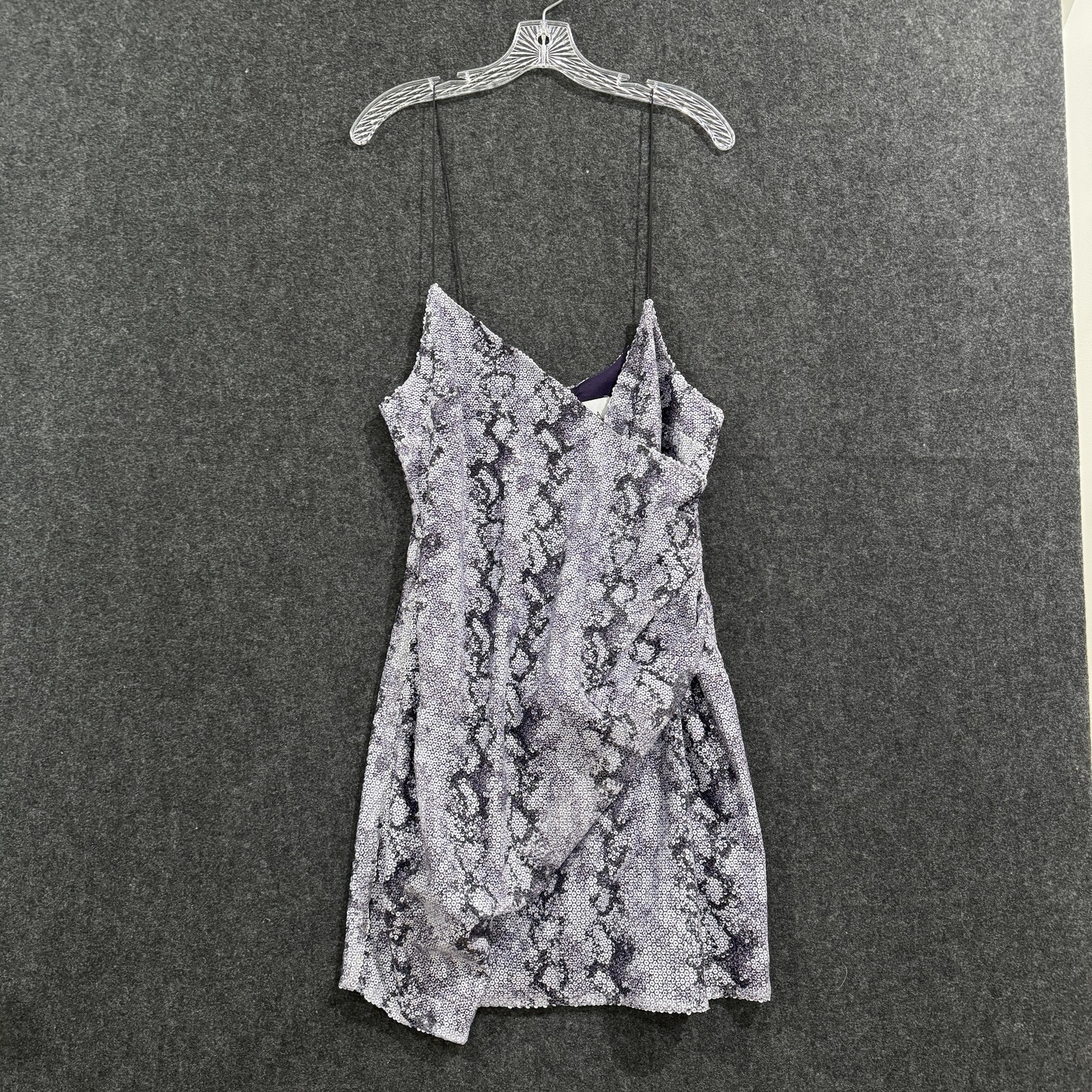JOA Dress Womens Medium Sequin Snakeskin Mini Slip Spaghetti Strap Party Cocktai
