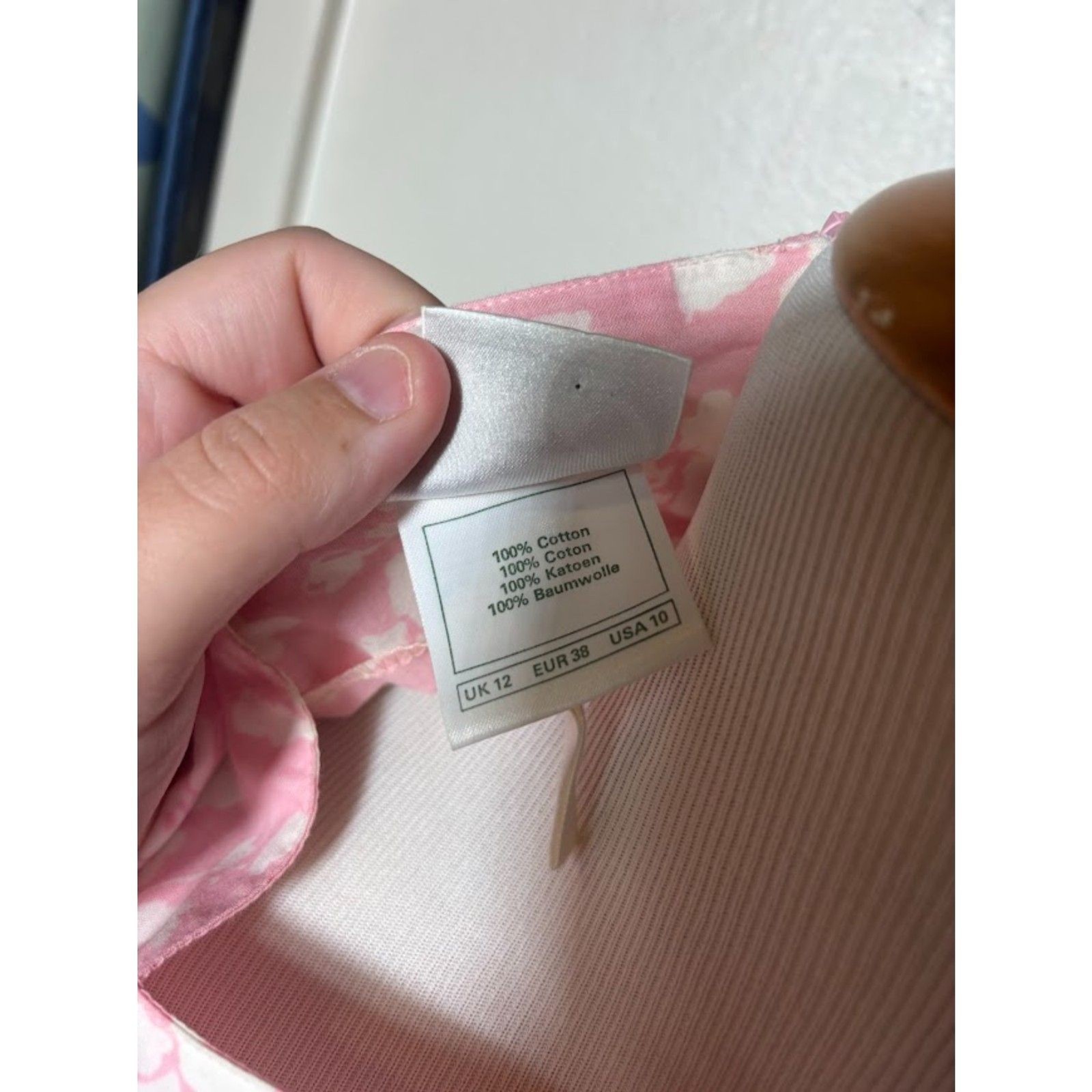 Laura Ashley Vintage Flour Sack Floral Prairie Midi Dress Pink White 10 Cotton