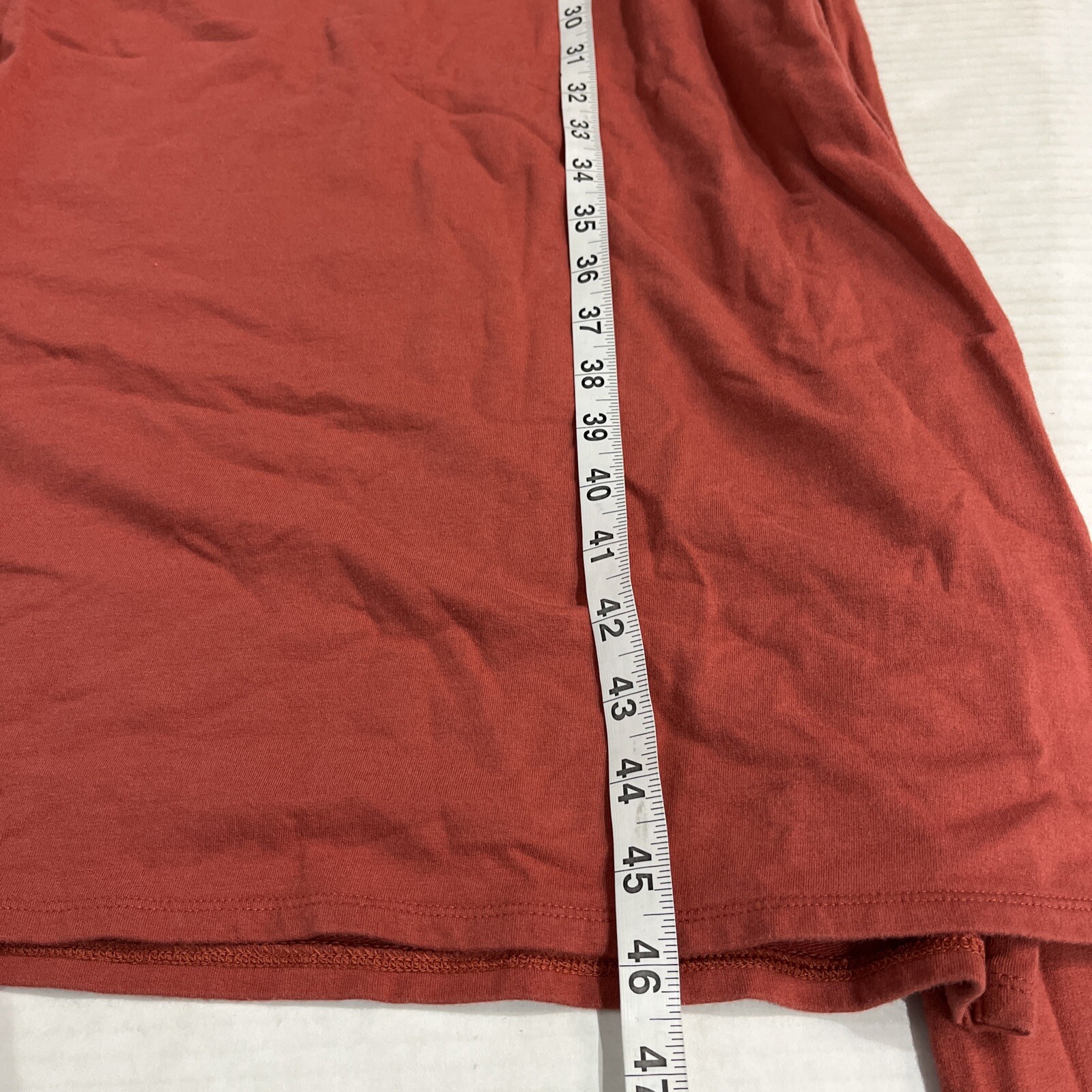 Pure Jill Dress Rust Maxi Modal Pima Cotton Blend Tie Waist Size MP Minimalist