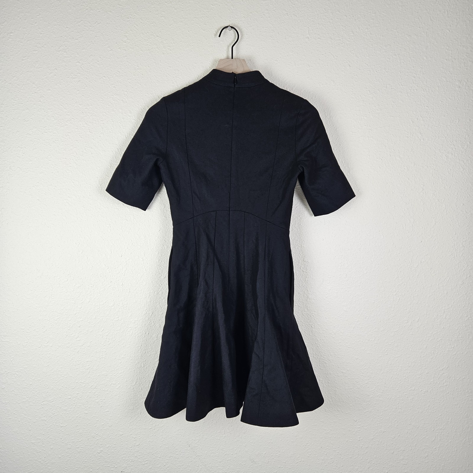 COS High-Neck Fitted-Waist Work Dress in Black Size 2 New