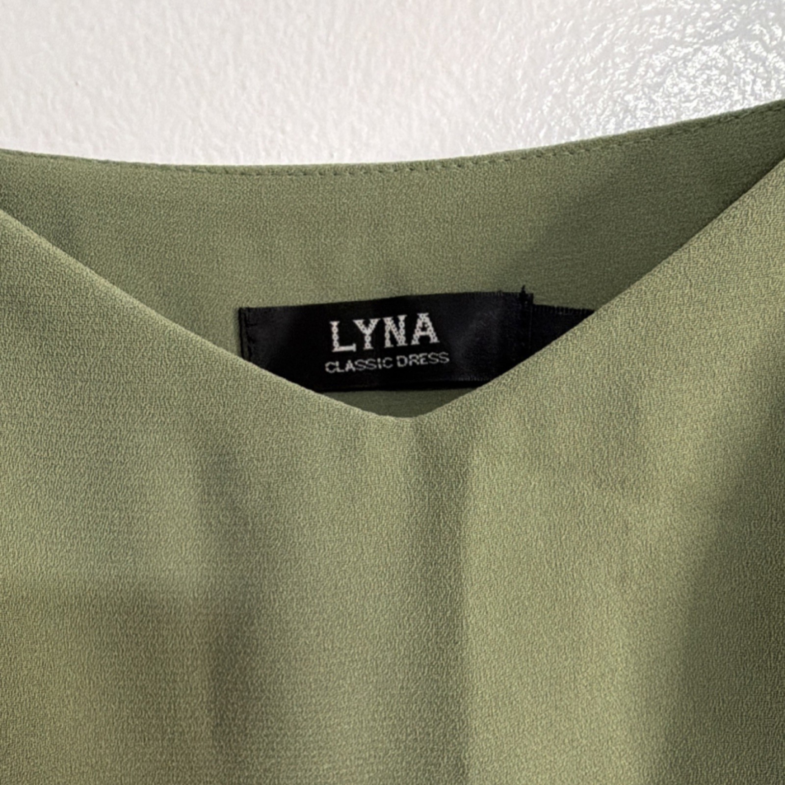 LYNA Green Pleated Lace Trim Sleeveless A-Line Knee Length Dress