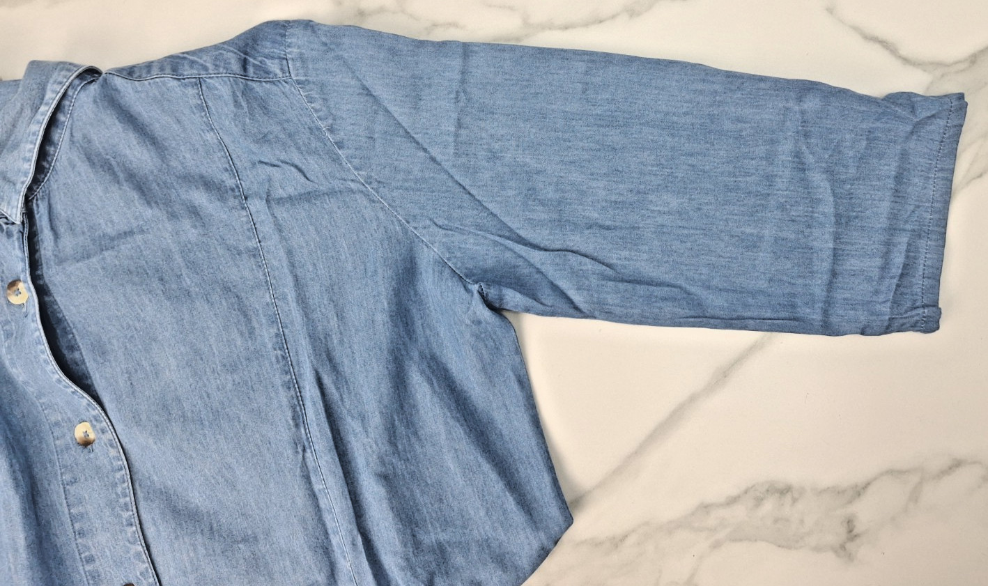 Ladies Albaray Button Down Denim Blue Dress UK 16 3/4 Sleeve J3175