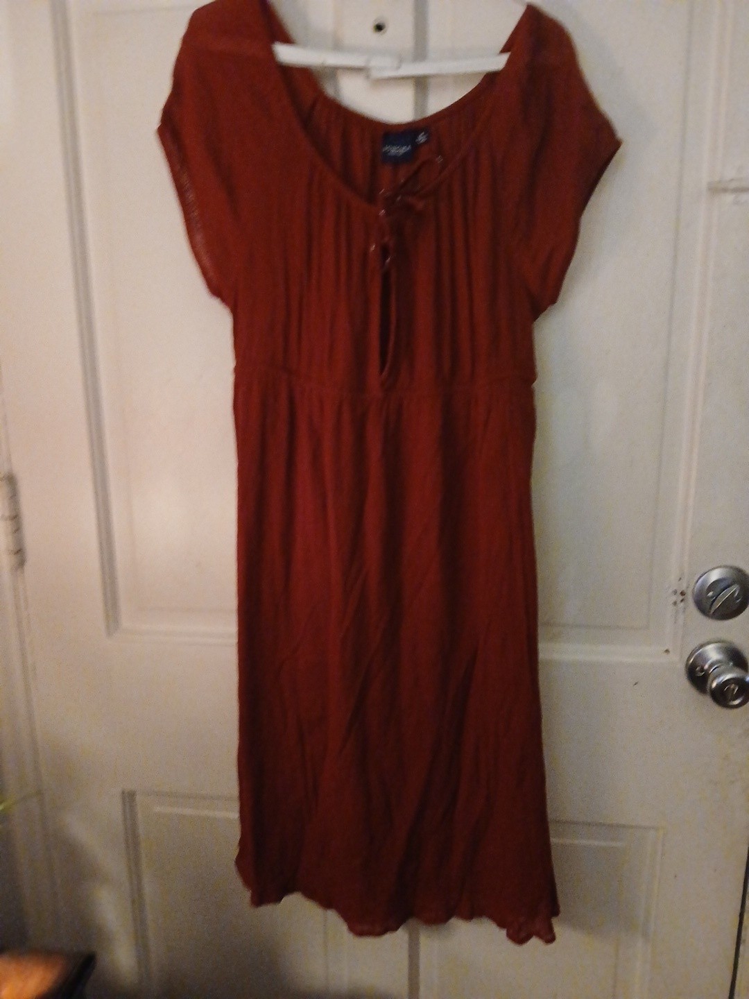 Sonoma Life+ Style Women’s Red Cotton SS Pullover Dress Sz 14