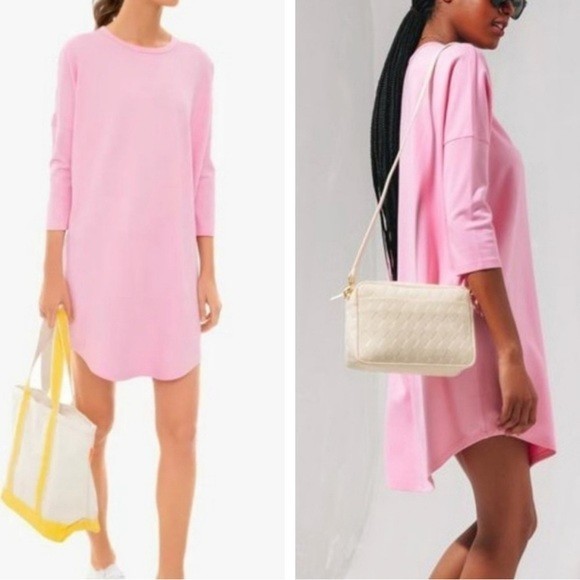 NEW Tuckernuck Pomander Place Pink~Sue~Rayon Knit Oversized Dress Sz. M/L