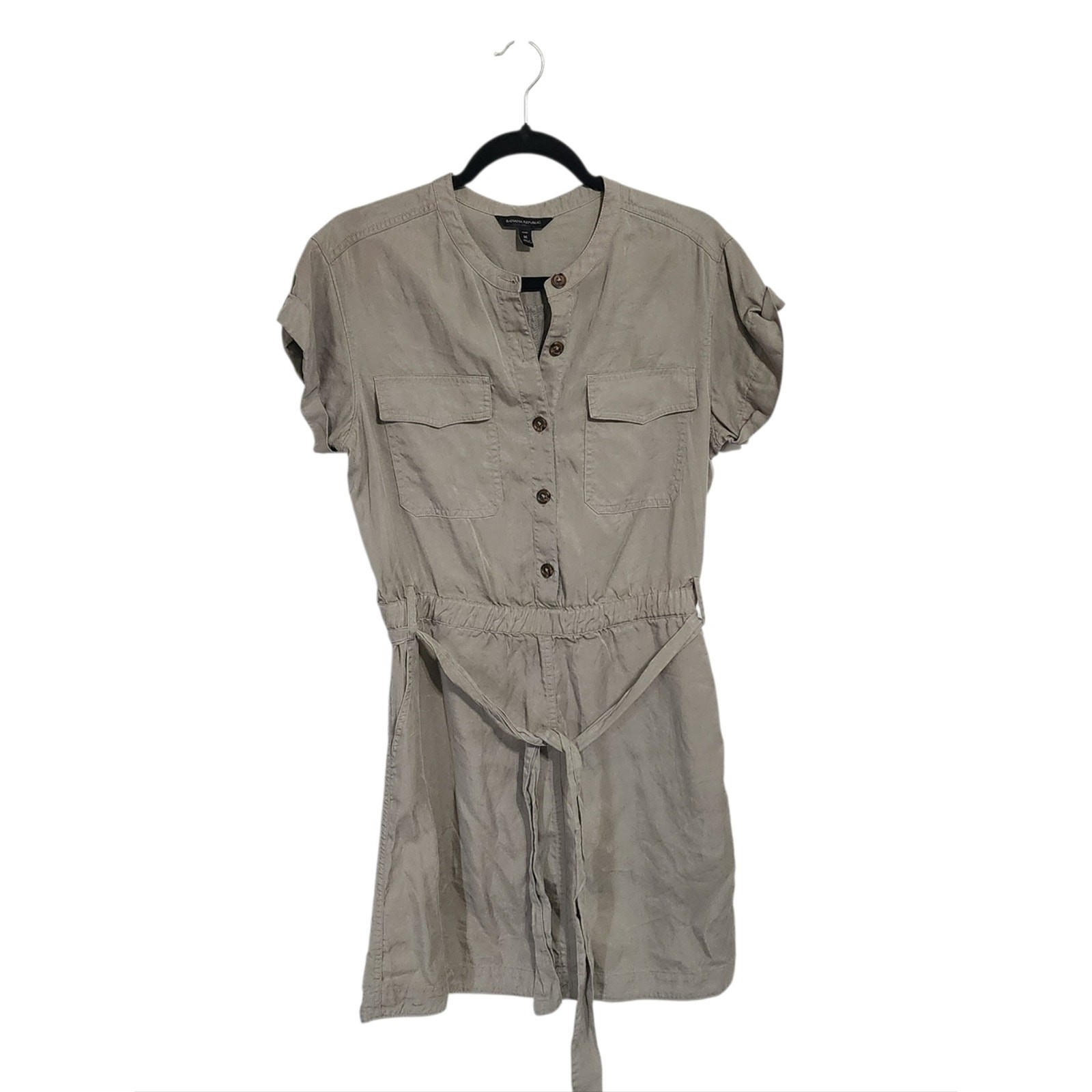 Banana Republic Factory Green Mini Dress Sz Mp Granola Safari