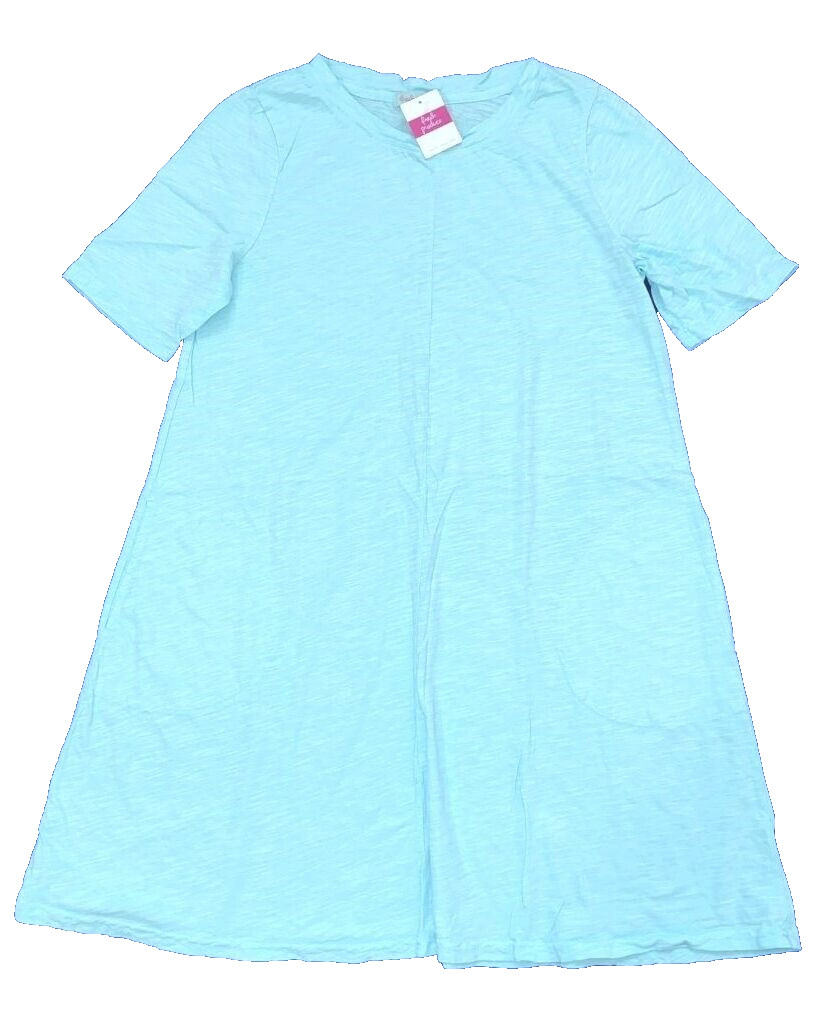 FRESH PRODUCE Medium Swimming Blue $65 Lorna Jersey Cotton Flounce Dress NWT M