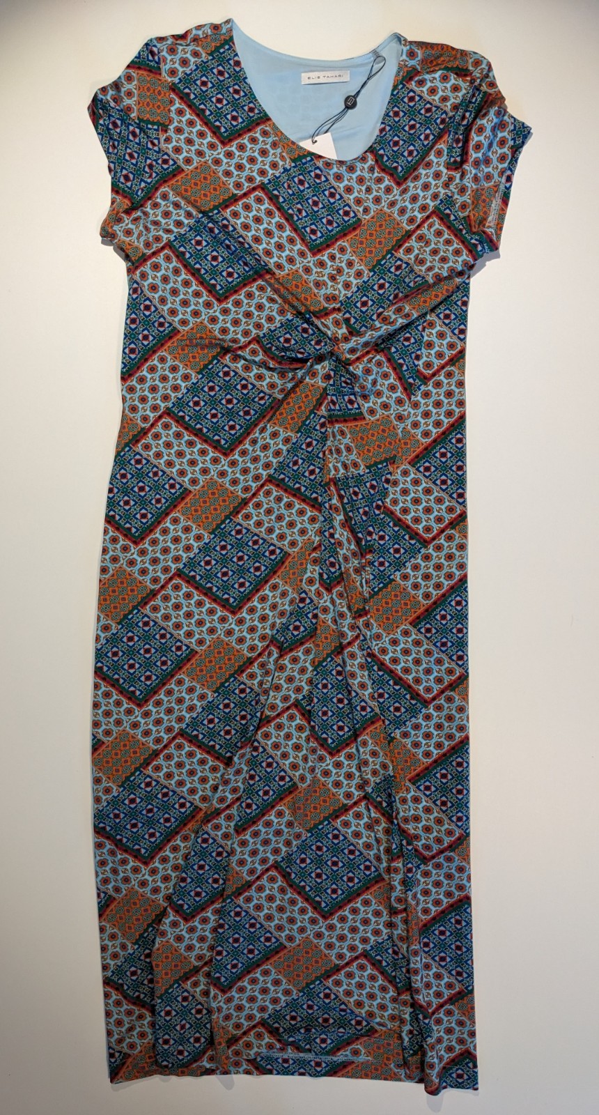 Elie Tahari Twisted Front Midi Casual or Dressy Dress Long Large NWT $275 Retail