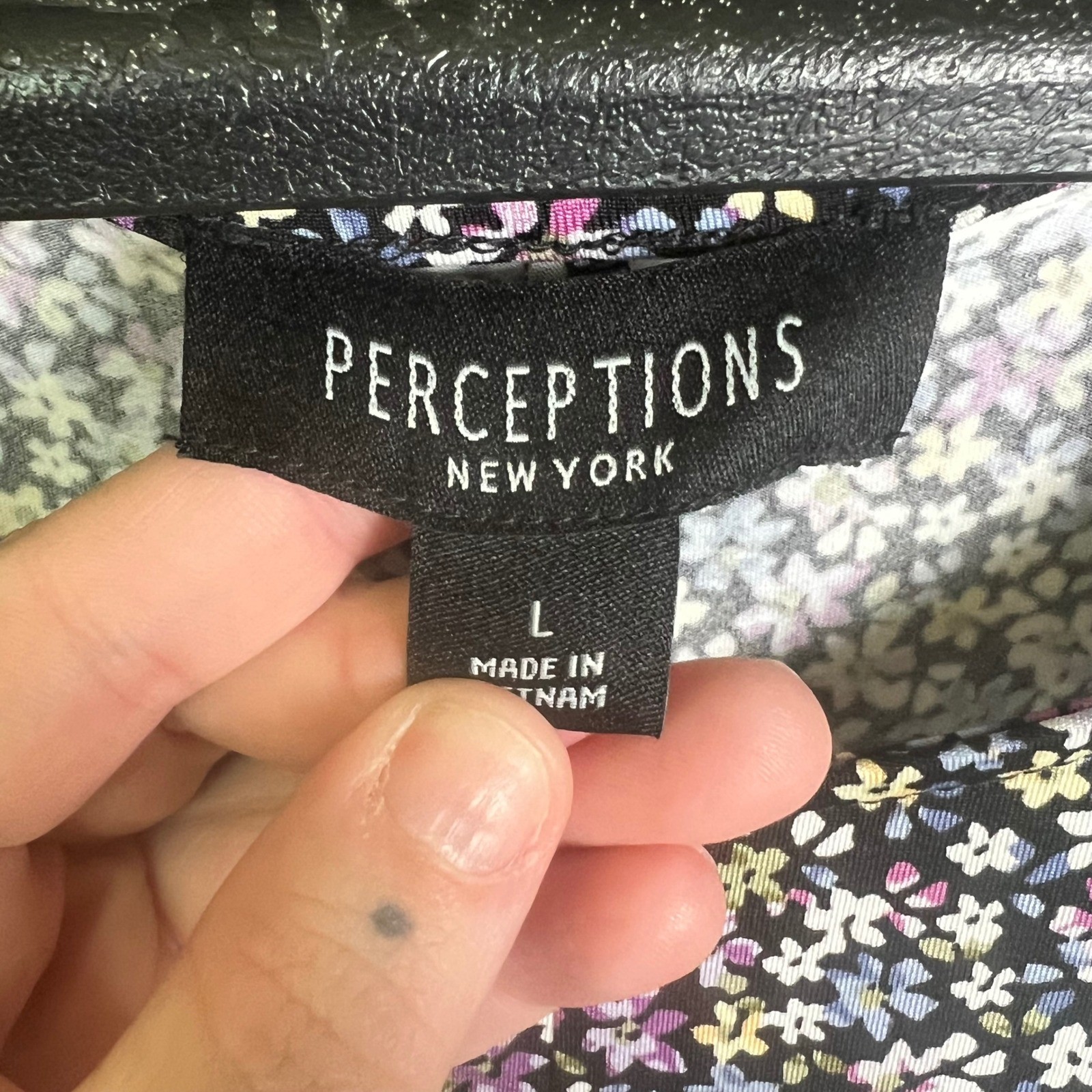 Perceptions New York Women Floral Tie Front Midi Dress Purple Short Sleeve NWT L