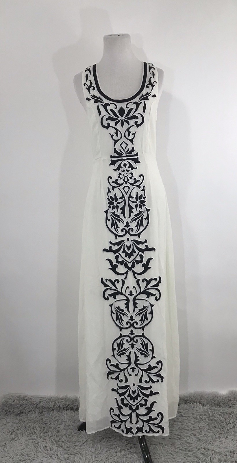 Tularosa Orphelia Applique Maxi Dress Lace Up Back Ivory Size S