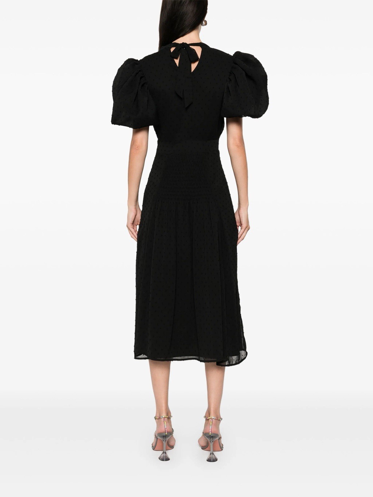 ROTATE BIRGER CHRISTENSEN puff-sleeves midi dress $1180 40/L