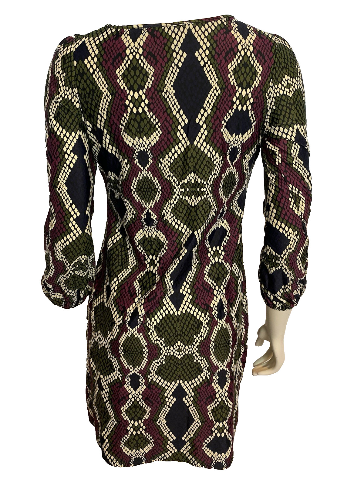 Jude Connally Navy, White, Green, Burgundy Sleeve Round Neck Knit Dress Size XS