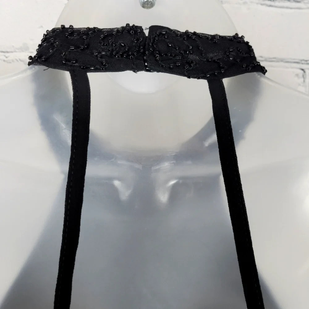 NWT Windsor Size M Black Beaded Backless Bodycon Mini Dress
