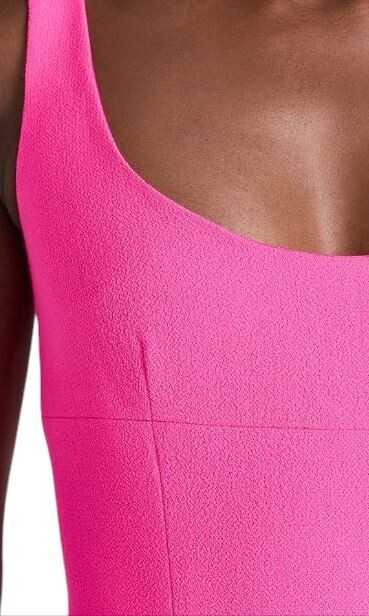 Sergio Hudson Scoop Neck Paneled Mini Tank Dress Neon Pink Size: 6 RETAI: $1295
