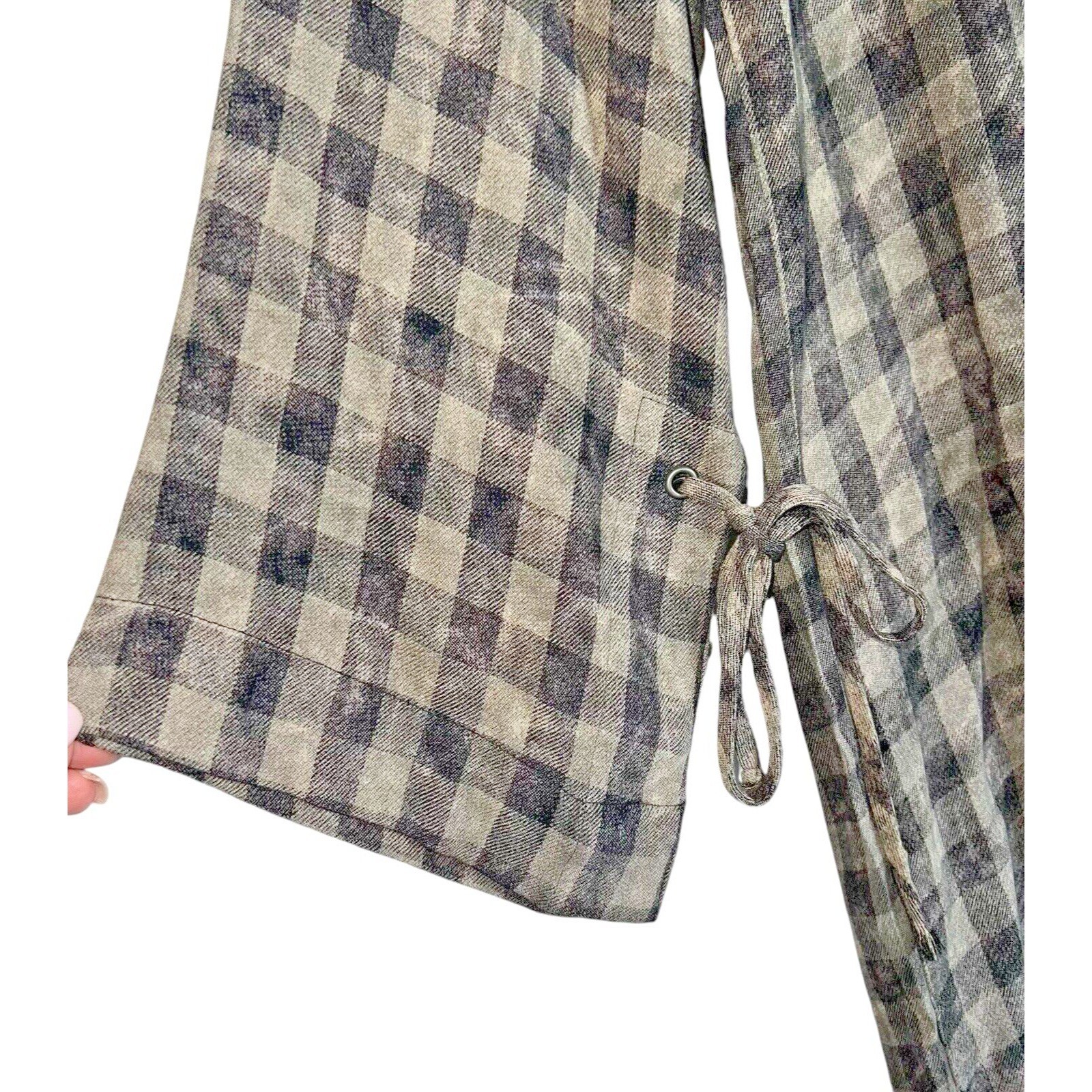 Bella Dahl Size S Gingham Plaid Mini Dress Soft Grunge 90s Revival Size Small