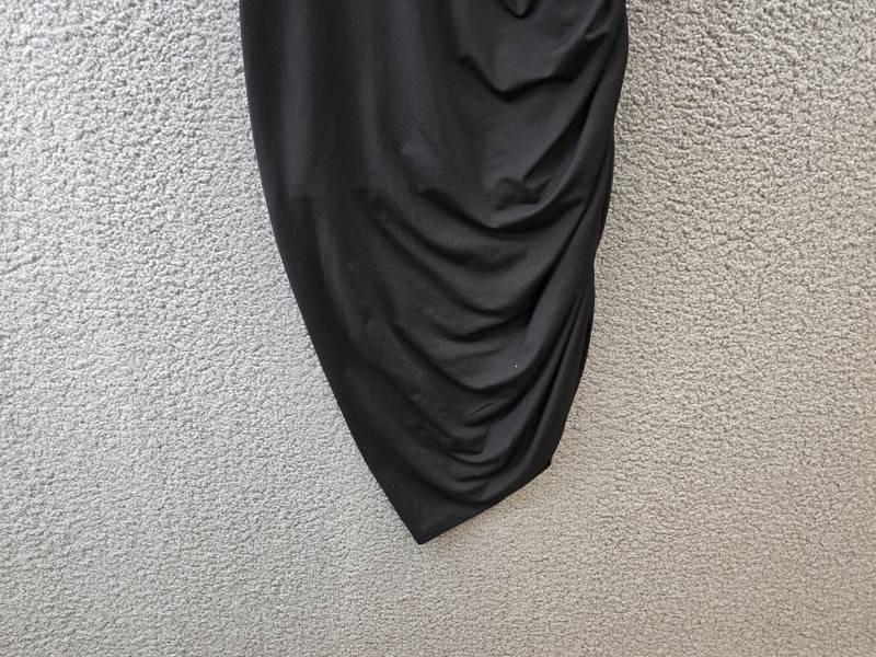 Kenneth Cole Sandra Side Ruched Asymmetric Hem Tank Dress Women’s S Black Solid