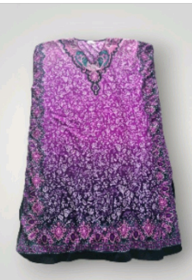 Miss Lavish Full Length House Gown Purple Paisley NAP Dress Boho Kaftan 14 18