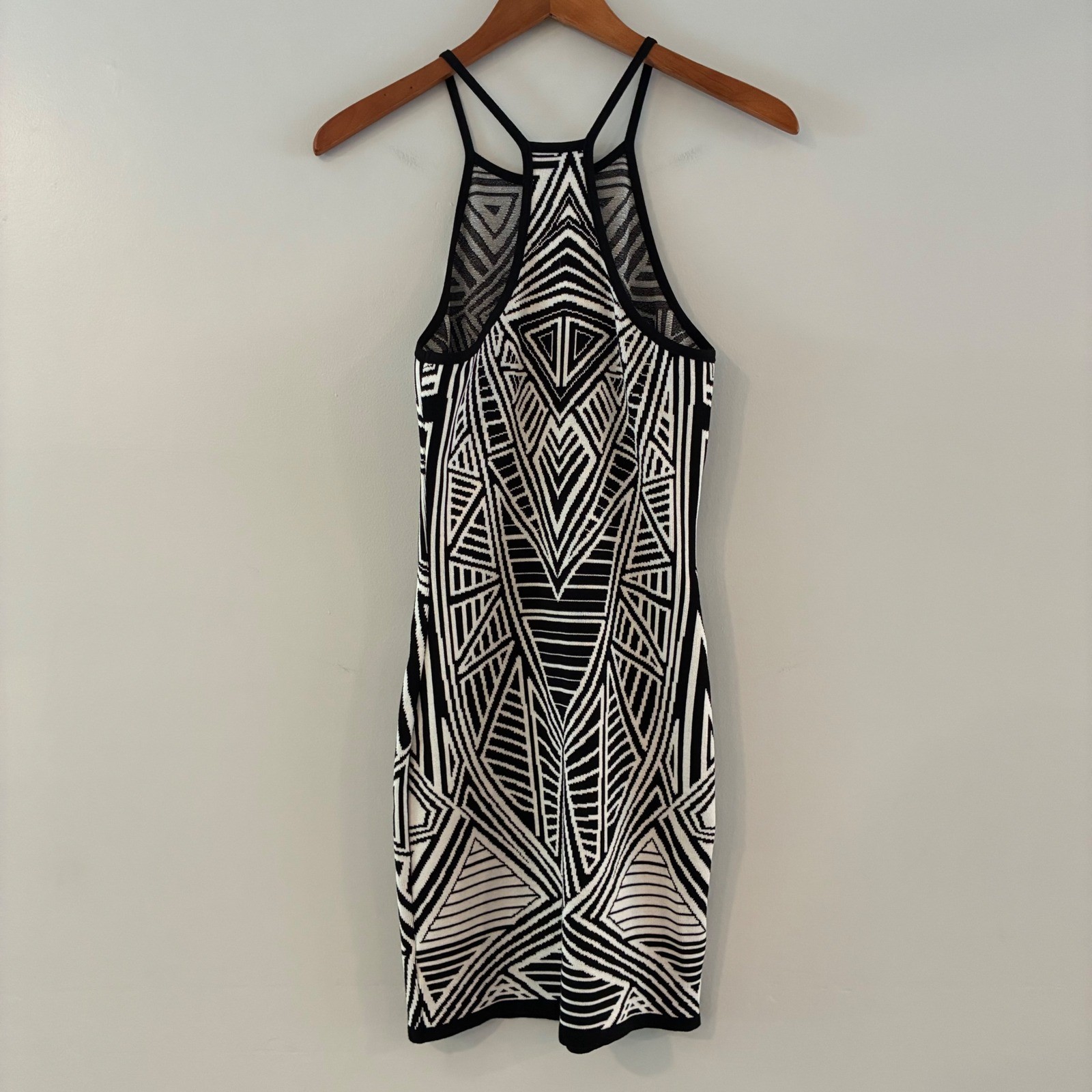 Forever 21 Bodycon Dress L Geometric Halter Tribal Aztec Clubwear Party Festival