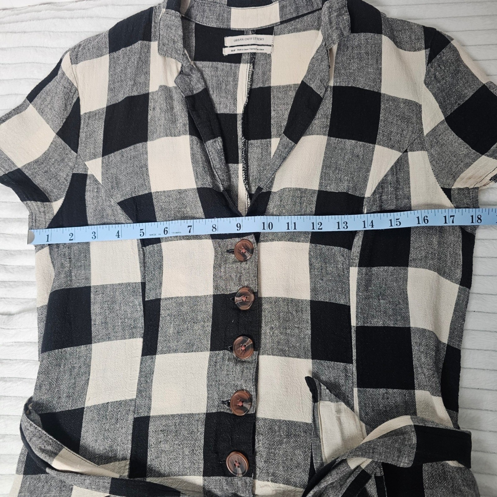 Urban Outfitters Natalie Buffalo Check Dress M Rockabilly 50s Housewife Midi