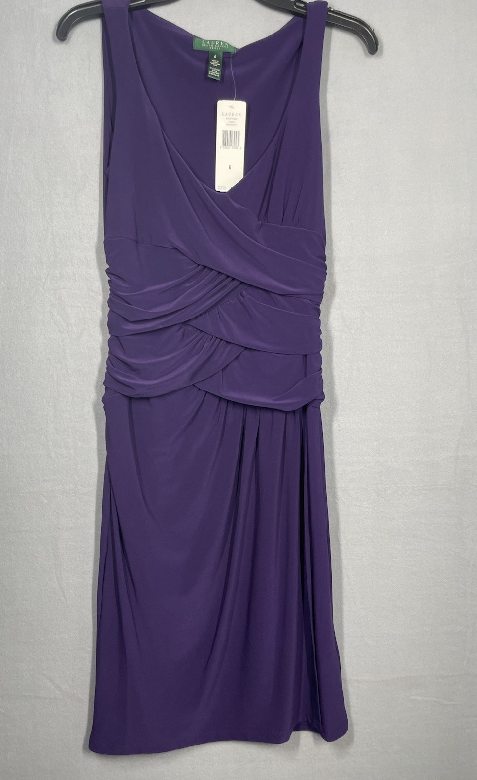 Lauren Ralph Lauren Tunisia Saharan PR Ruched Bodycon Dress Size 6 Purple New