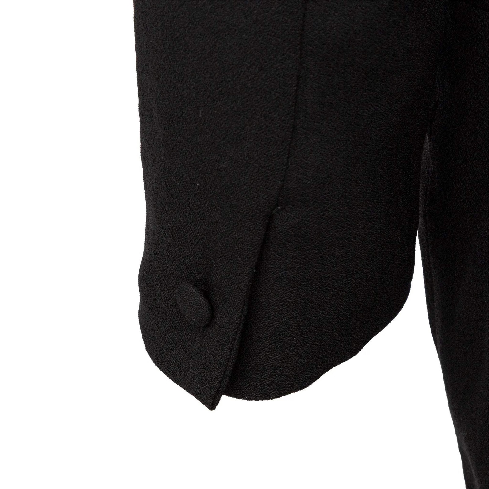 Ralph Lauren Black Wool Blazer Dress Satin Lapel 2000s Tailored Midi Dress