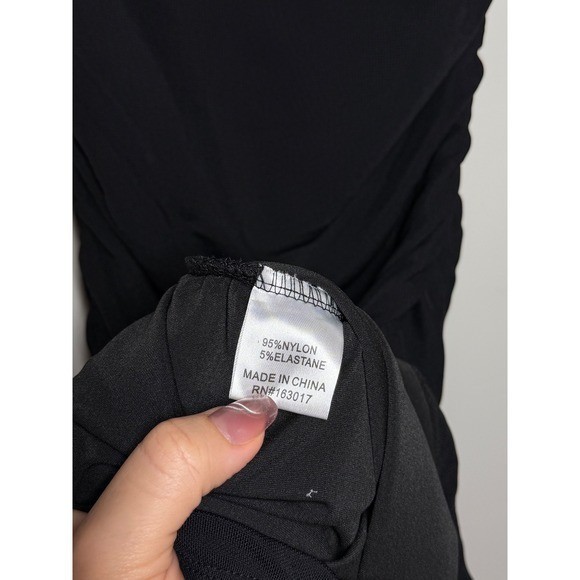 Princess Polly Black Ruched Mesh Mini Dress Bodycon Spaghetti Strap Size 2 US