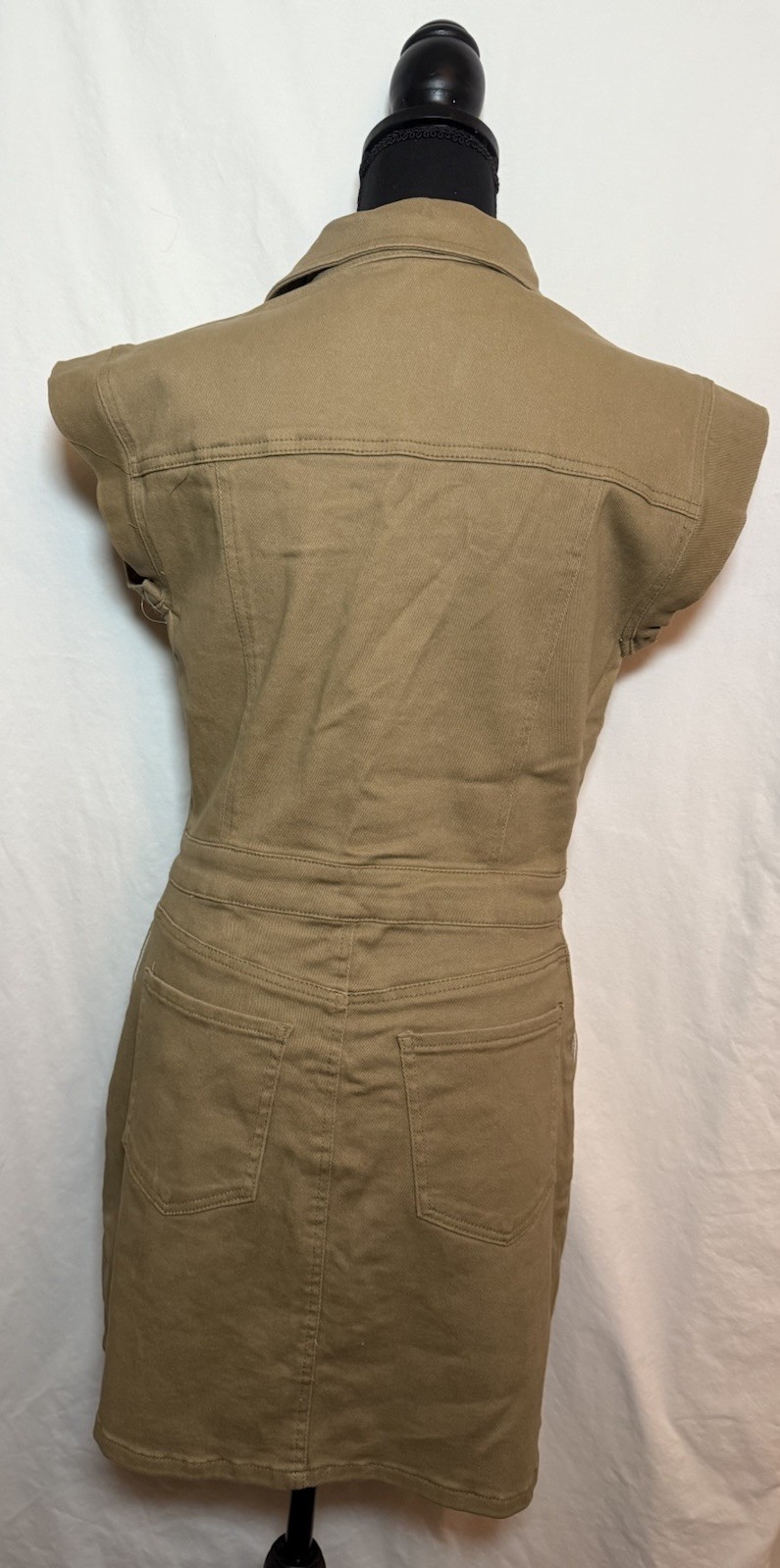 Tinsel Utility Button Front M Camel Safari Workwear Stretch Pocket Mini NWT