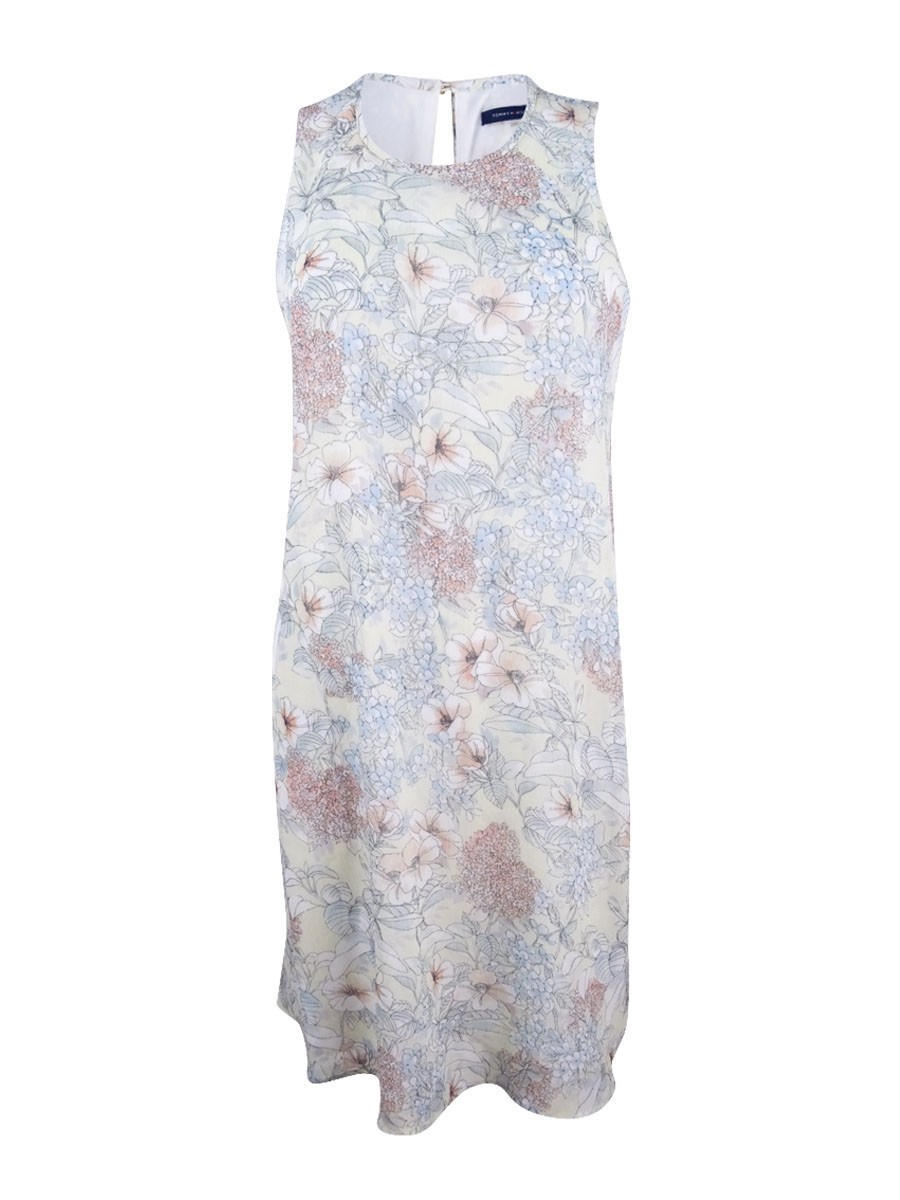 Tommy Hilfiger Women’s Floral-Print Shift Dress (6, Yellow/Multi) 190607877744