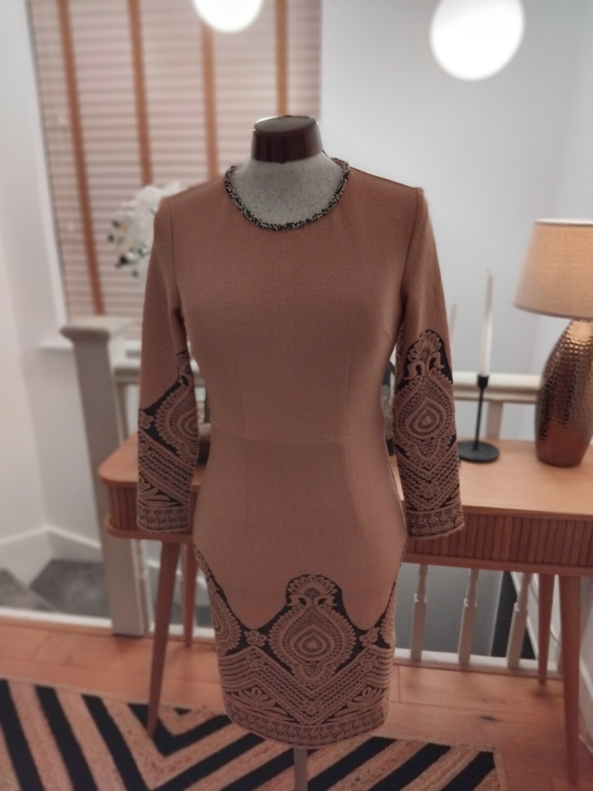 Lovie’s Embossed Printed Shift Dress Size S 38 Inches New Without Tags