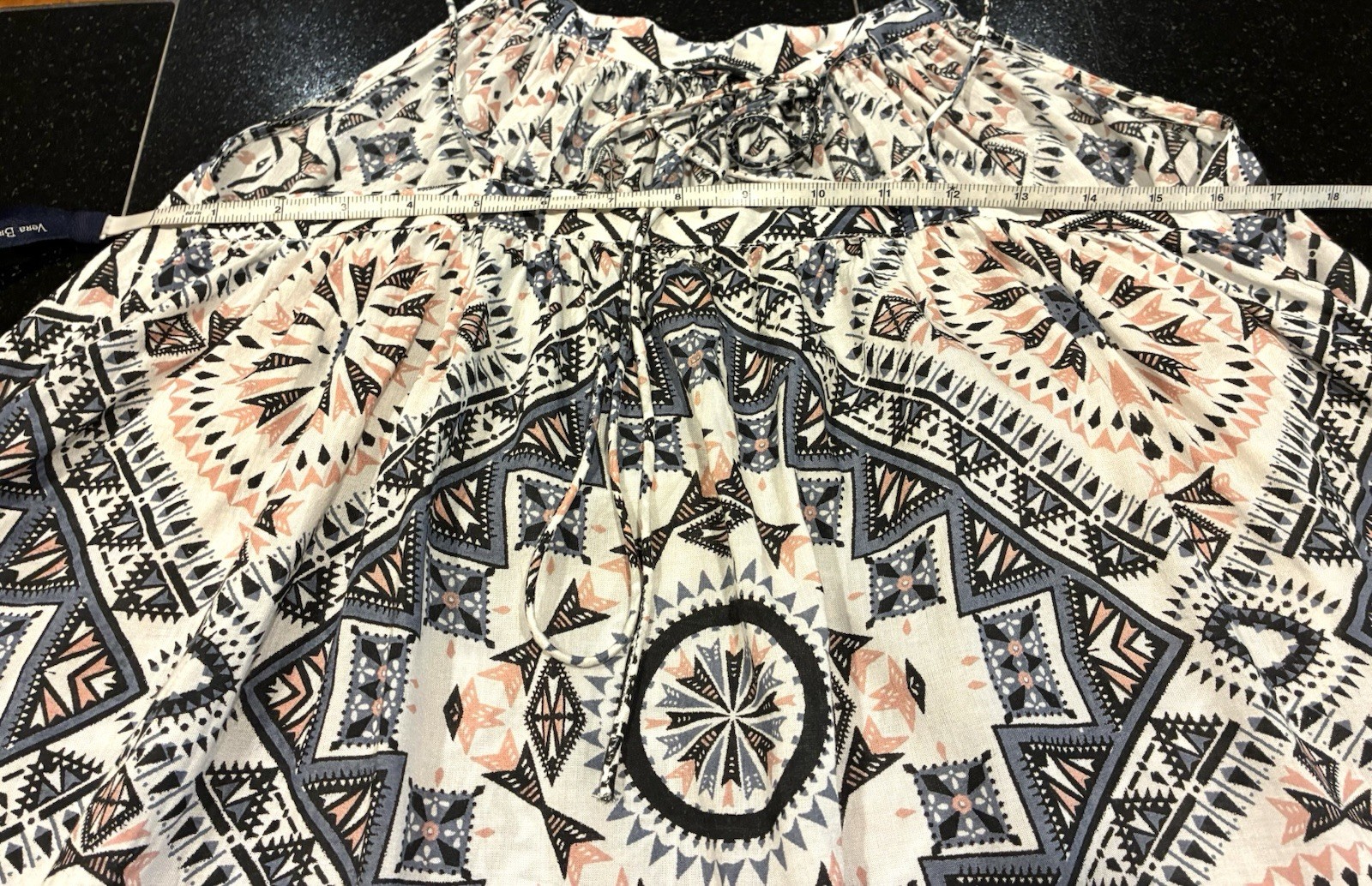 Rip Curl Dress Adjustable Straps Lightweight White Gray Geometric SZ. Lg