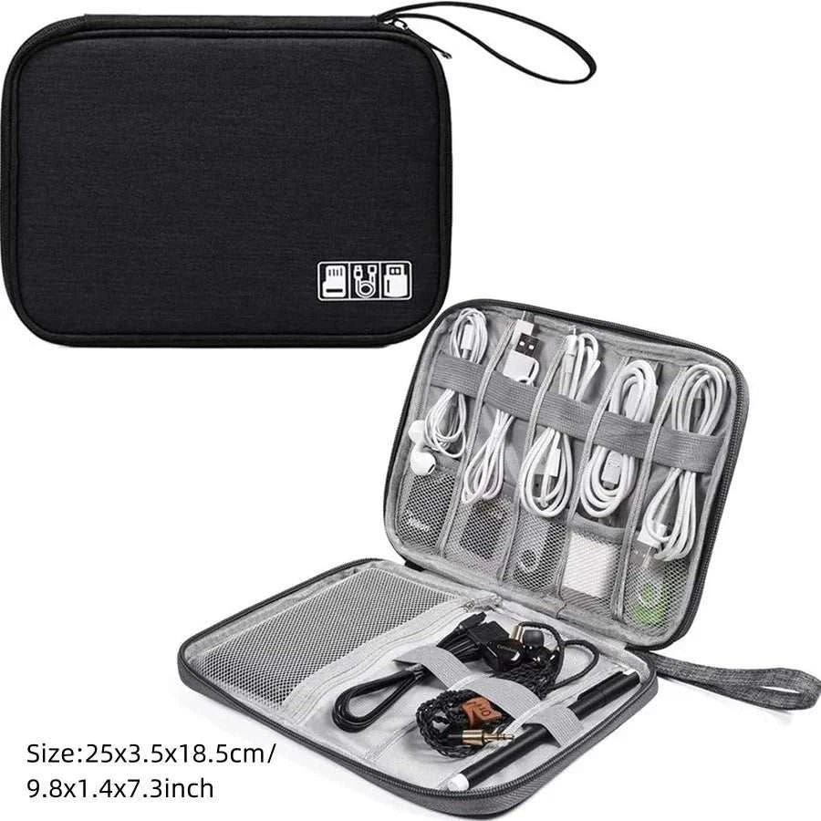 Portable Digital Storage Bag USB Gadget Waterproof Cable Organizer Pouch