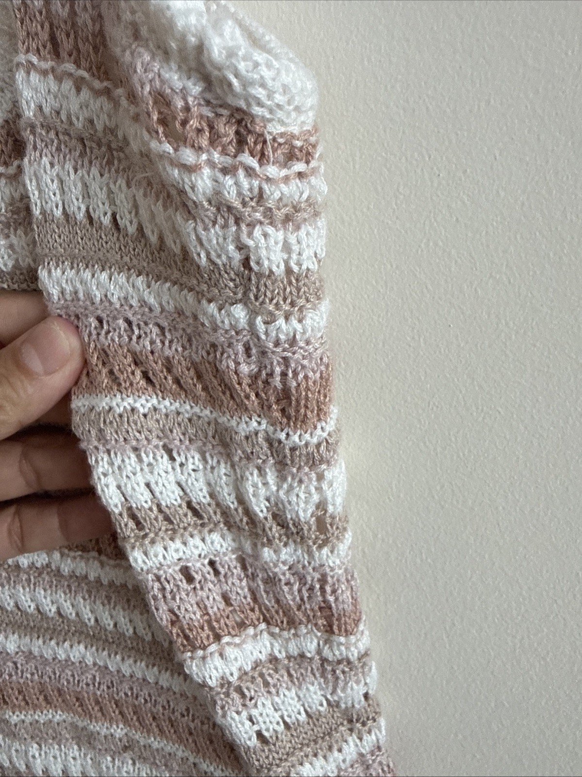 Olive + Oak Striped Knit Midi Tank Dress XS Acrylic Polyester Brown Pink