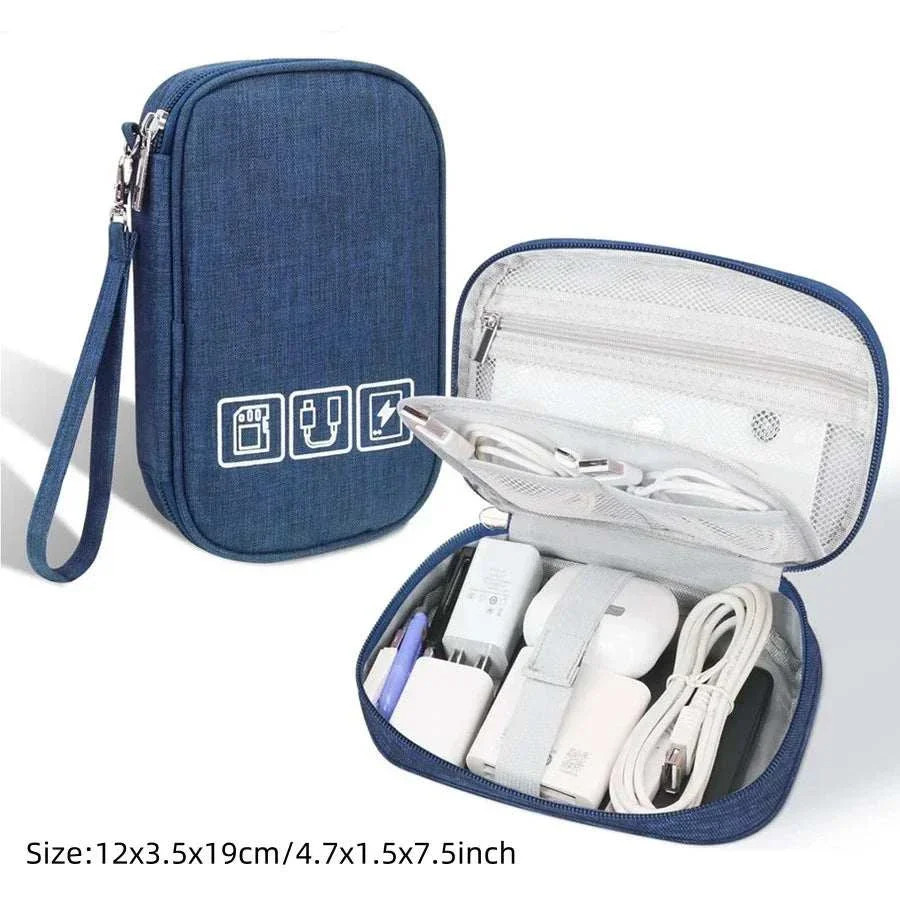 Portable Digital Storage Bag USB Gadget Waterproof Cable Organizer Pouch